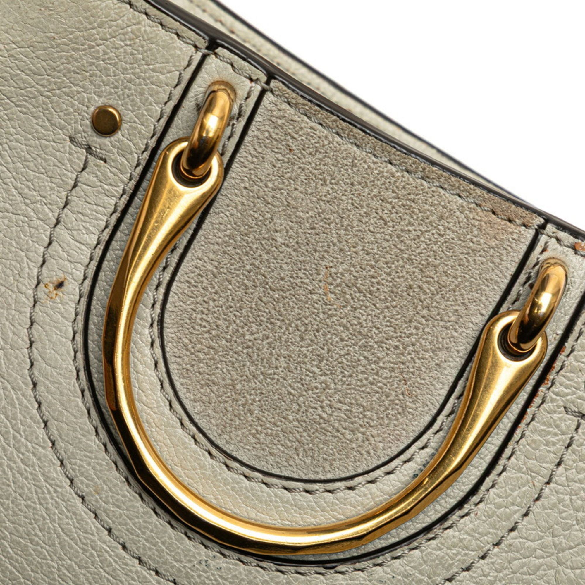 Chloe Chloé Chloe Pixie handbag, chain shoulder bag, 2-way, gray leather and suede, women's Size ONE SIZE - 5 Thumbnail