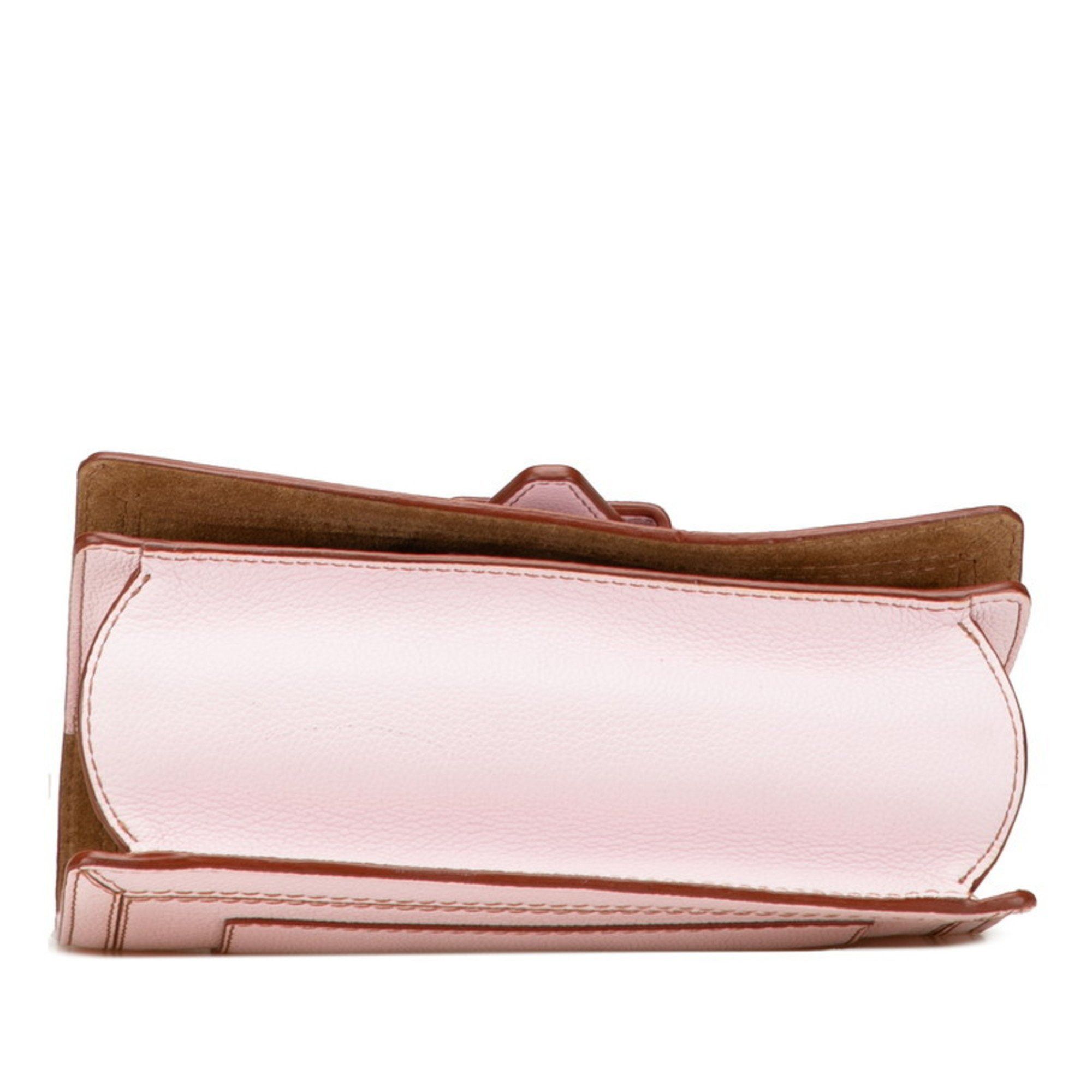 Loewe LOEWE Barcelona Shoulder Bag in Pink and Brown Leather for Women Size ONE SIZE - 3 Thumbnail