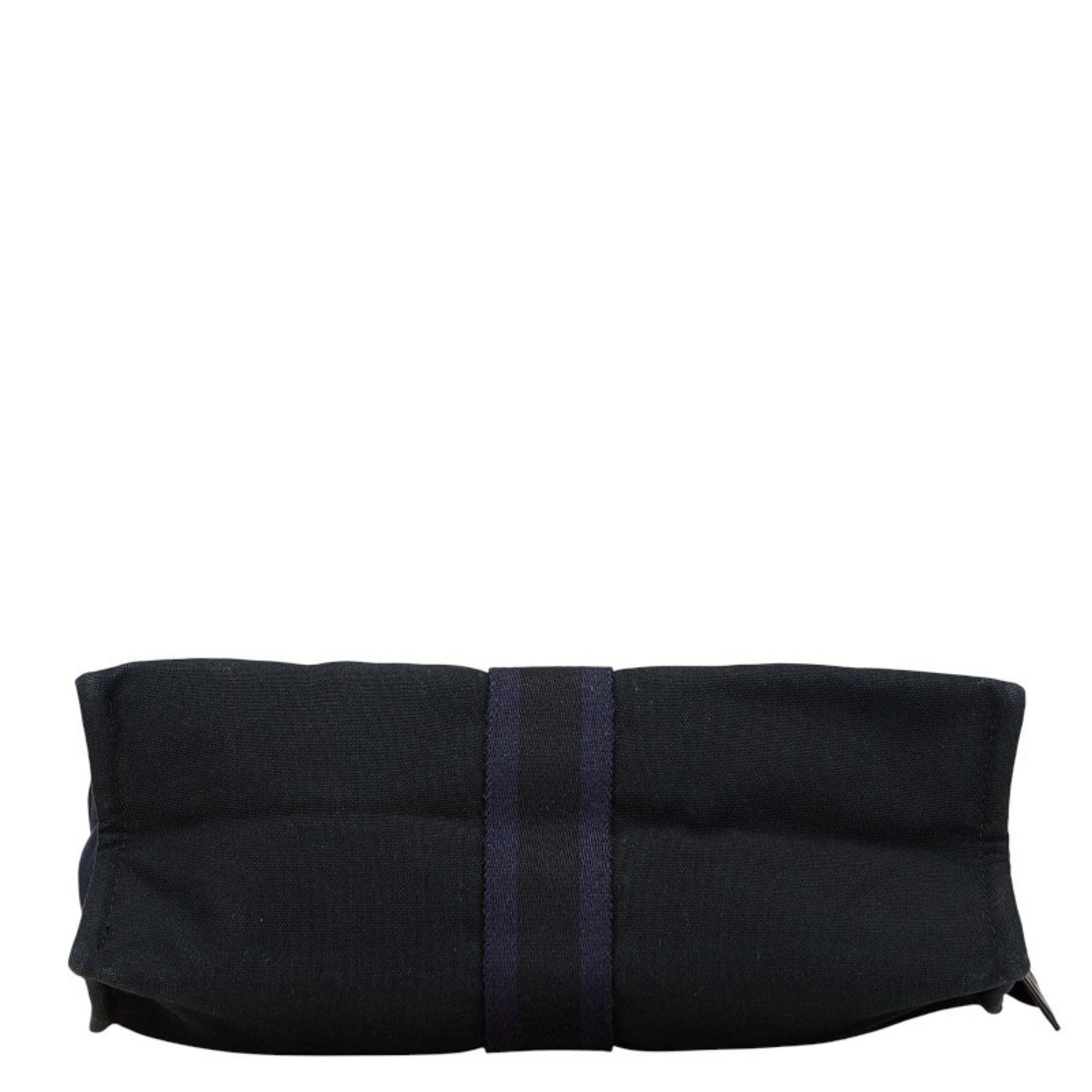 Hermes Hermes Foulet Clutch Bag/Second Bag Navy/Black Canvas Women's HERMES Size ONE SIZE - 3 Thumbnail
