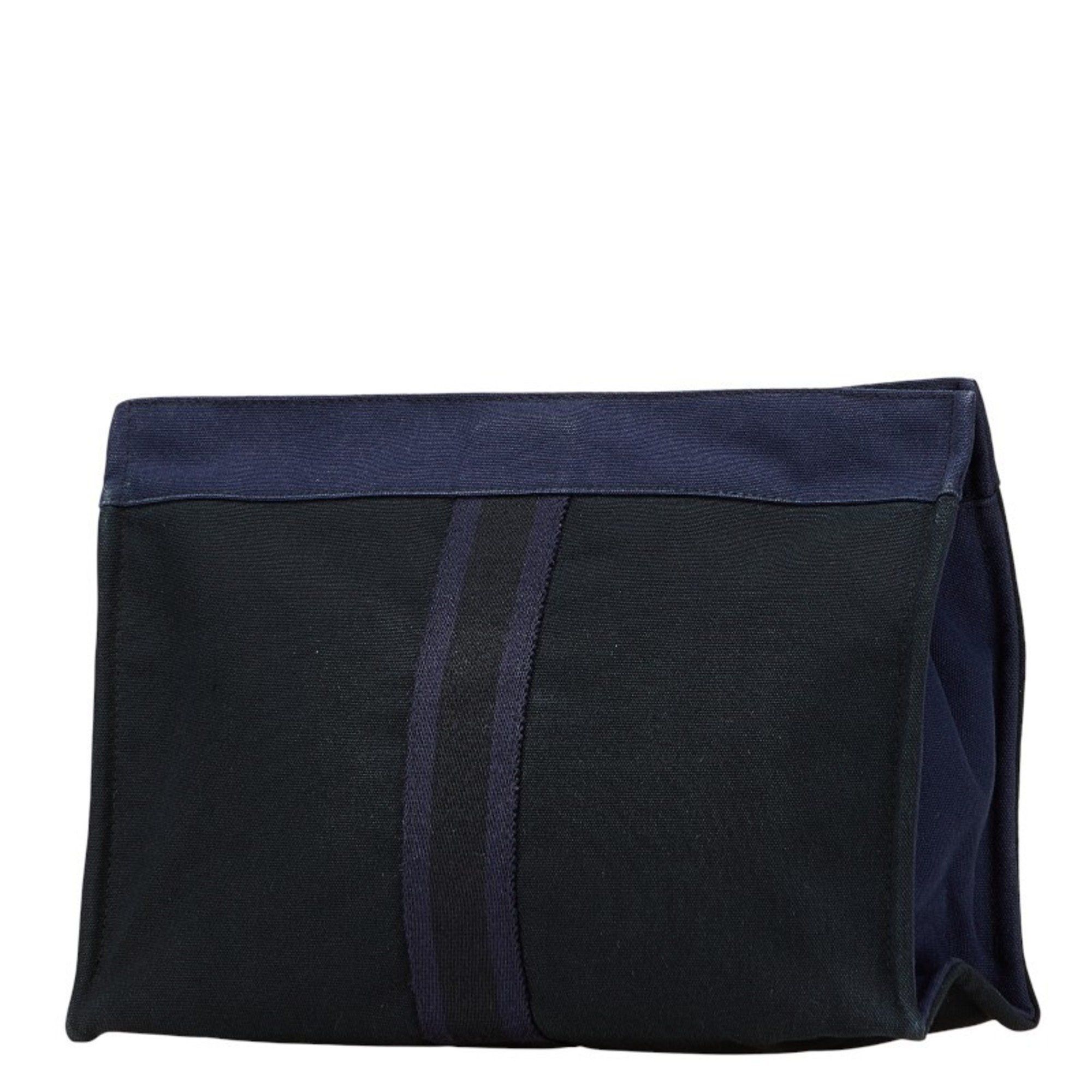 Hermes Hermes Foulet Clutch Bag/Second Bag Navy/Black Canvas Women's HERMES Size ONE SIZE - 2 Thumbnail