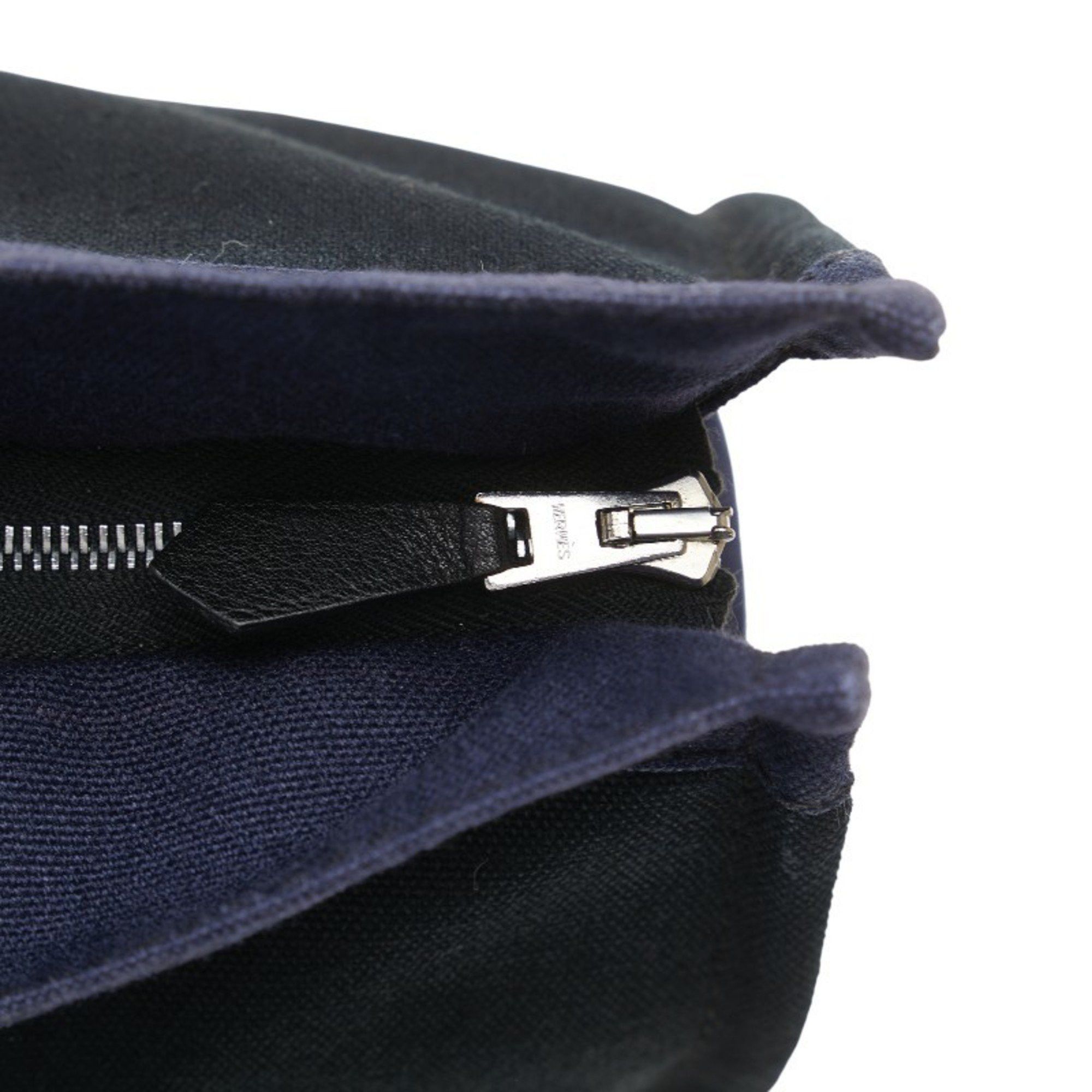 Hermes Hermes Foulet Clutch Bag/Second Bag Navy/Black Canvas Women's HERMES Size ONE SIZE - 8 Thumbnail