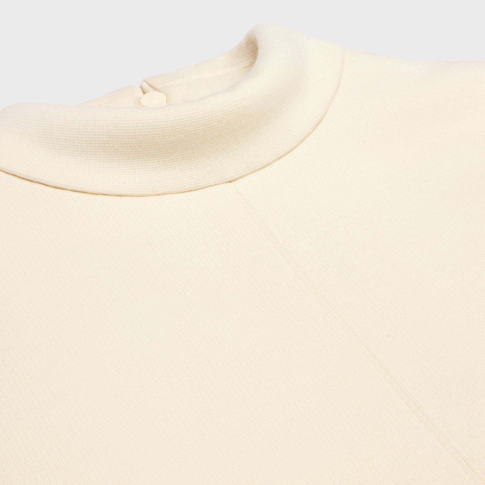Celine top with overturned collar in wool jersey creme Size L / US 10 / IT 46 - 3 Thumbnail