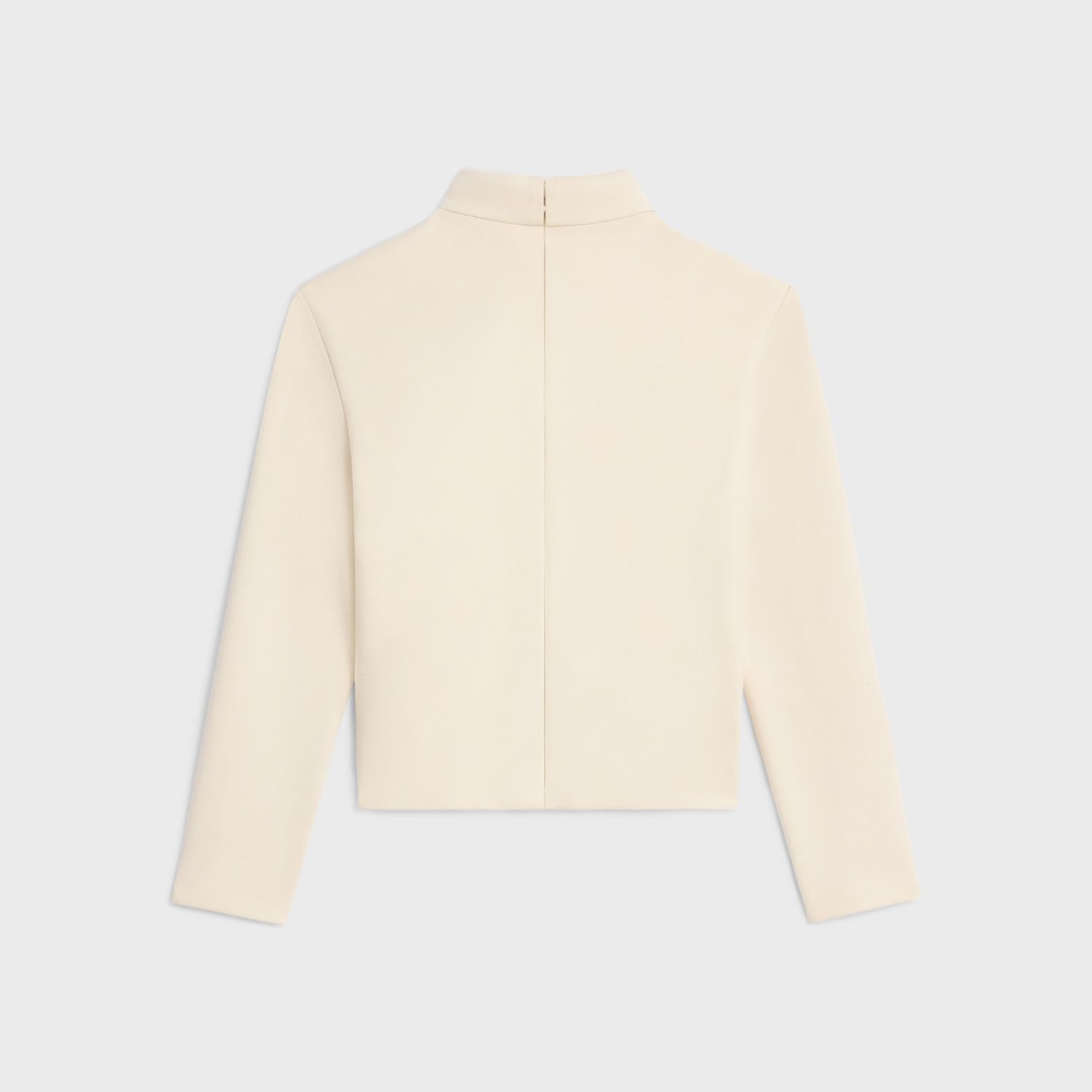 Celine top with overturned collar in wool jersey creme Size S / US 4 / IT 40 - 2 Thumbnail