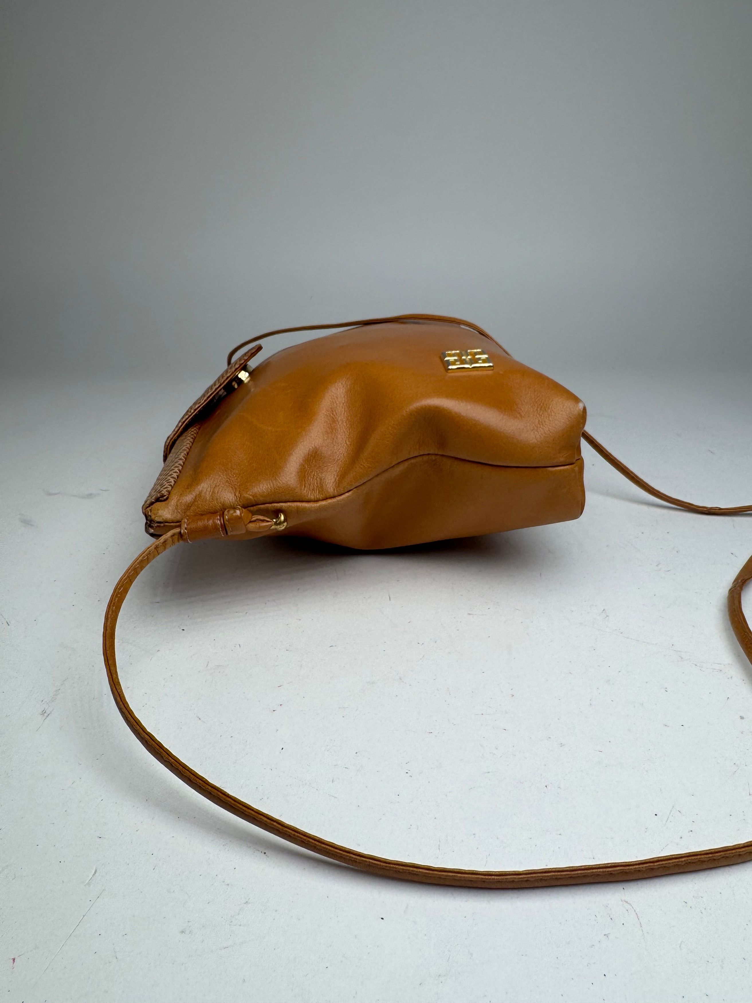 Givenchy Vintage Snake Embossed Leather Crossbody Bag Camel Size ONE SIZE - 9 Thumbnail