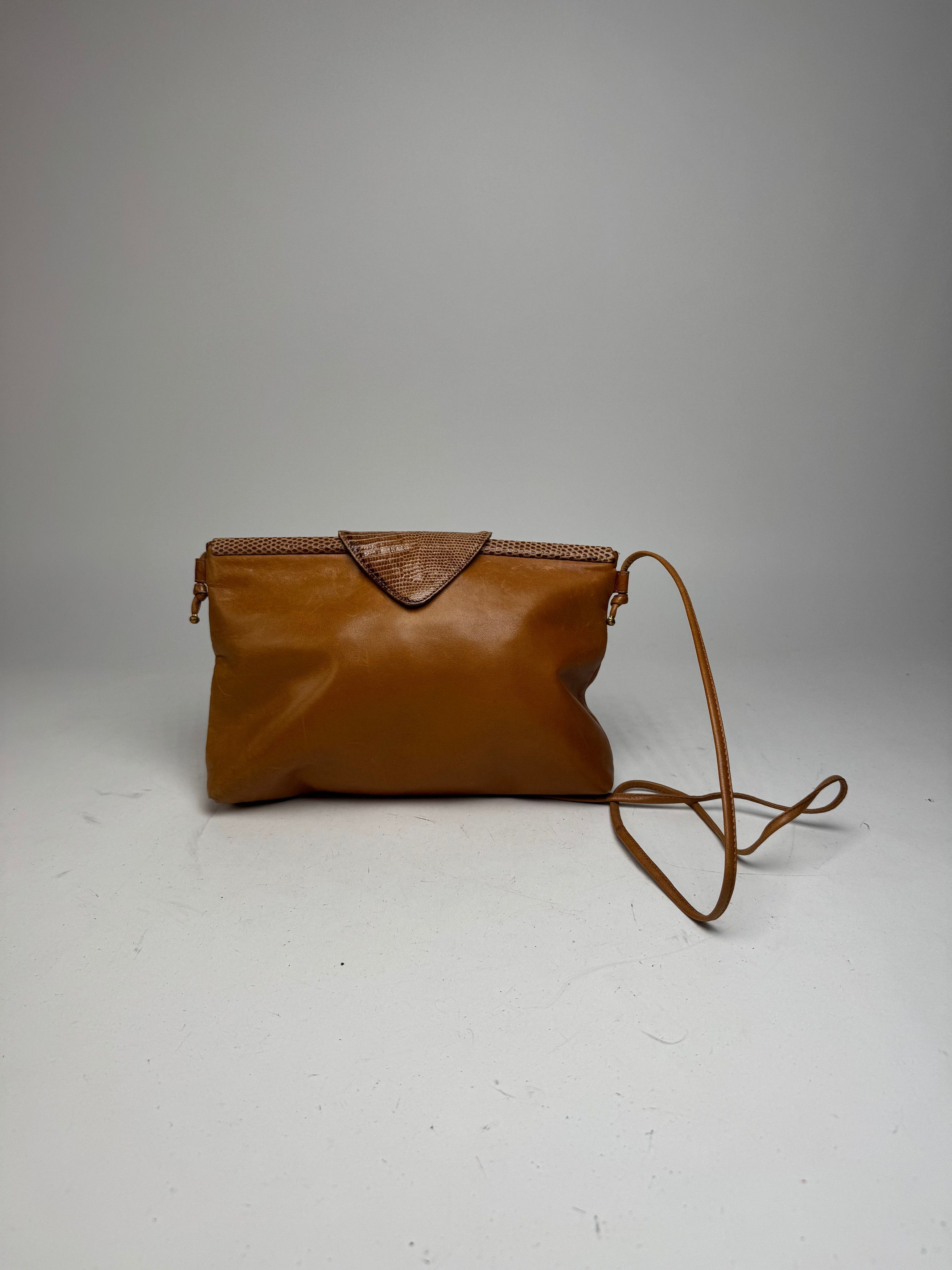 Givenchy Vintage Snake Embossed Leather Crossbody Bag Camel Size ONE SIZE - 2 Thumbnail