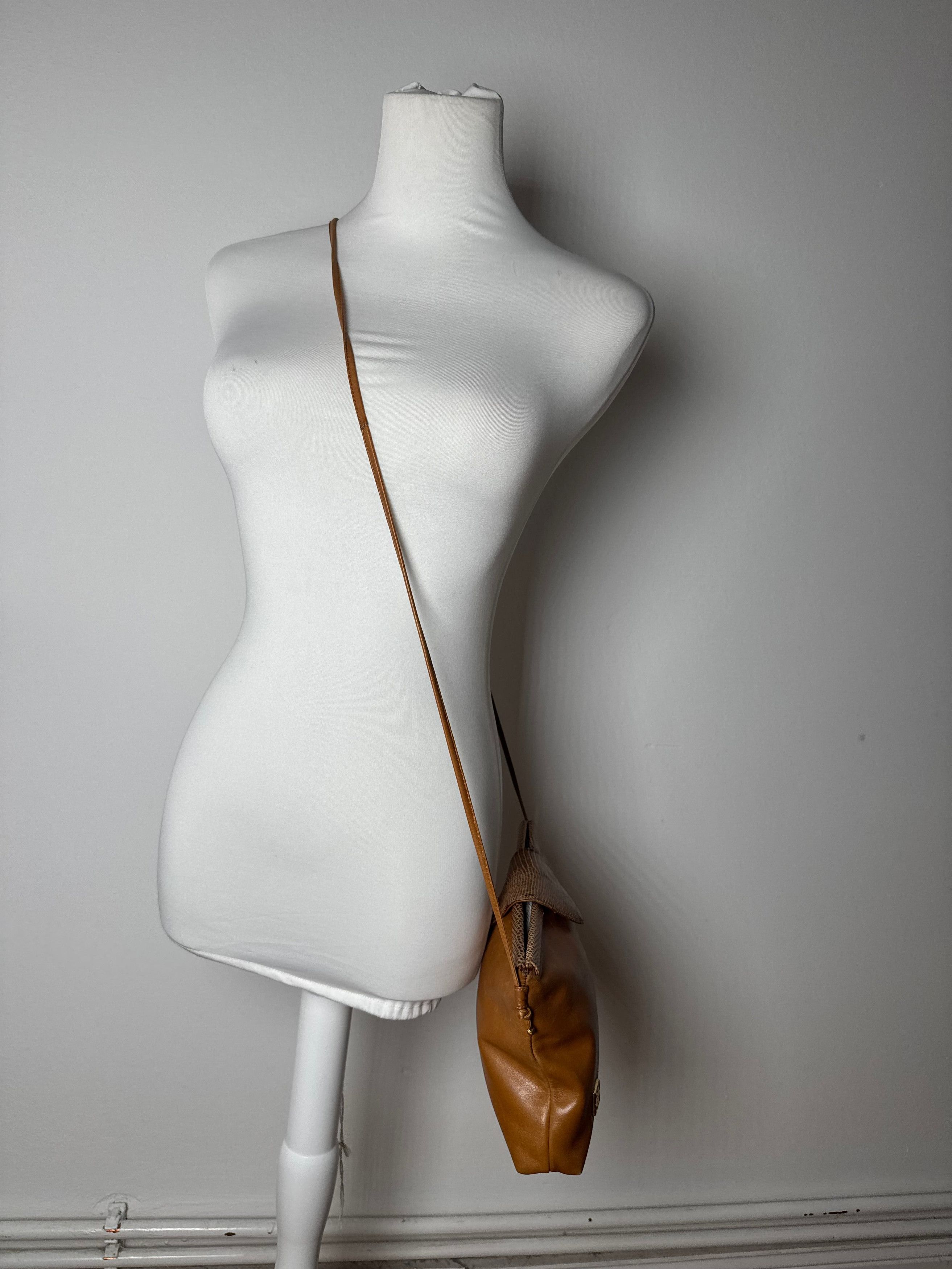 Givenchy Vintage Snake Embossed Leather Crossbody Bag Camel Size ONE SIZE - 5 Thumbnail
