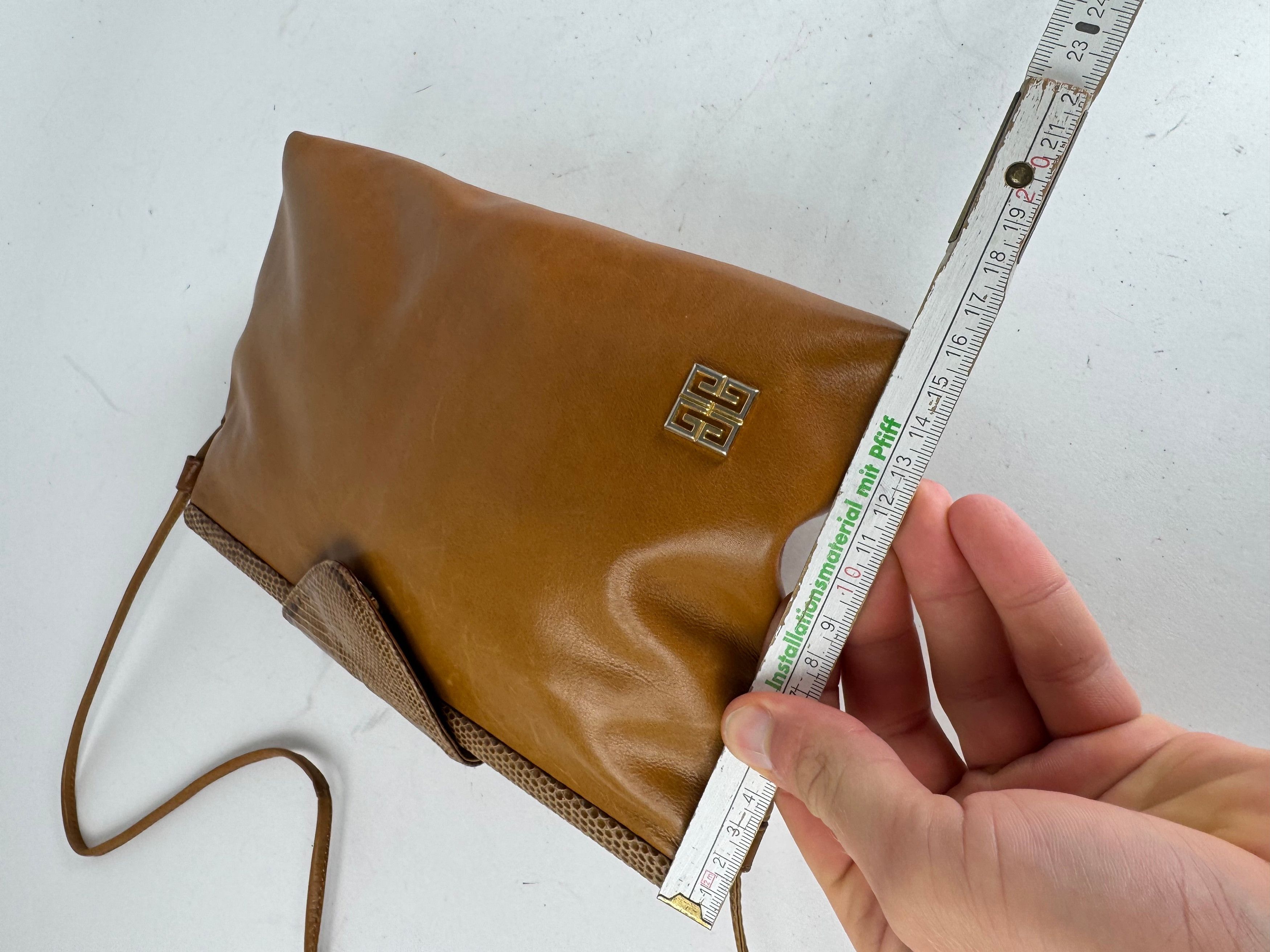 Givenchy Vintage Snake Embossed Leather Crossbody Bag Camel Size ONE SIZE - 12 Thumbnail