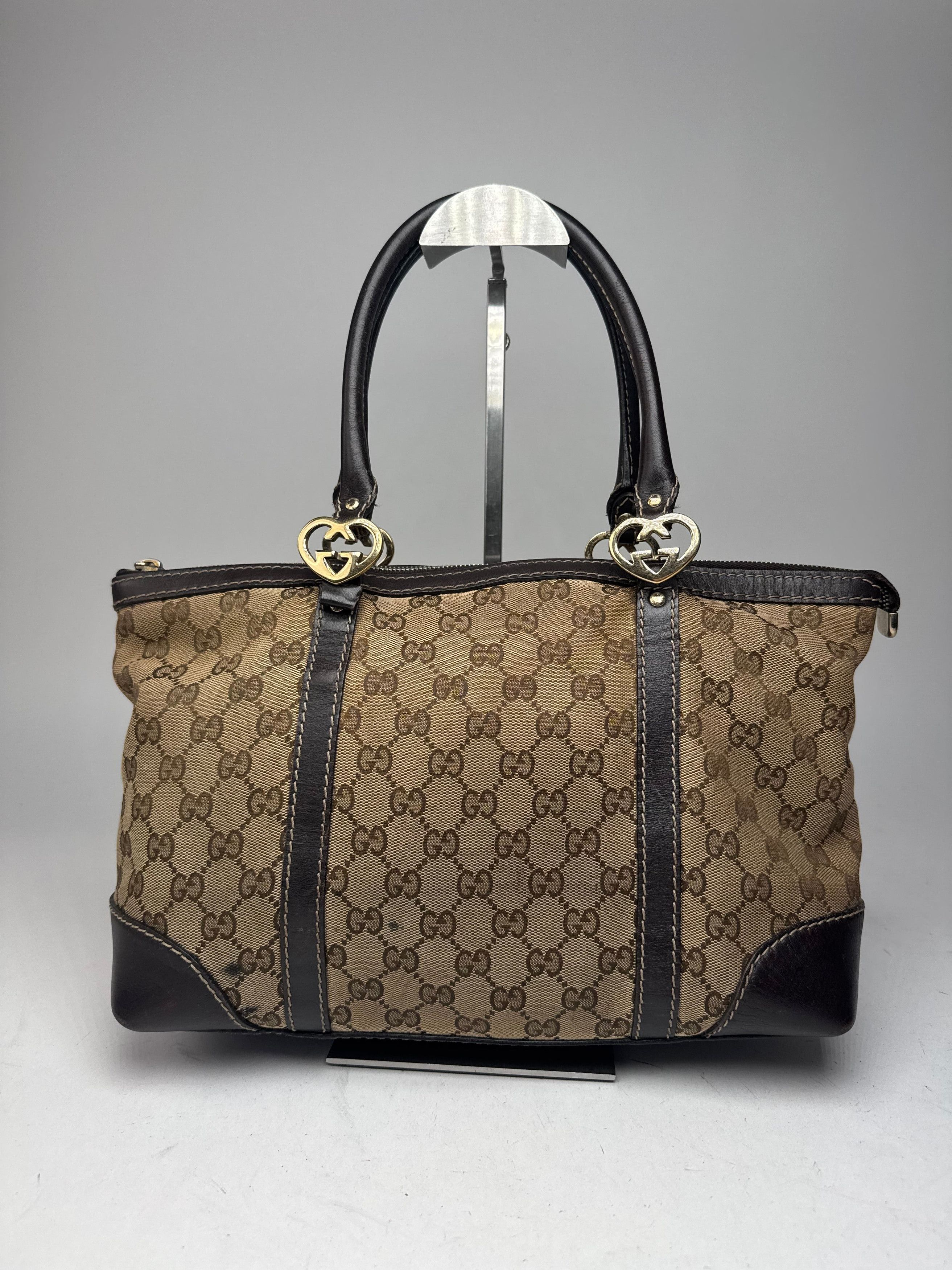 Gucci Vintage Monogram Handbag beige brown Size ONE SIZE - 14 Thumbnail