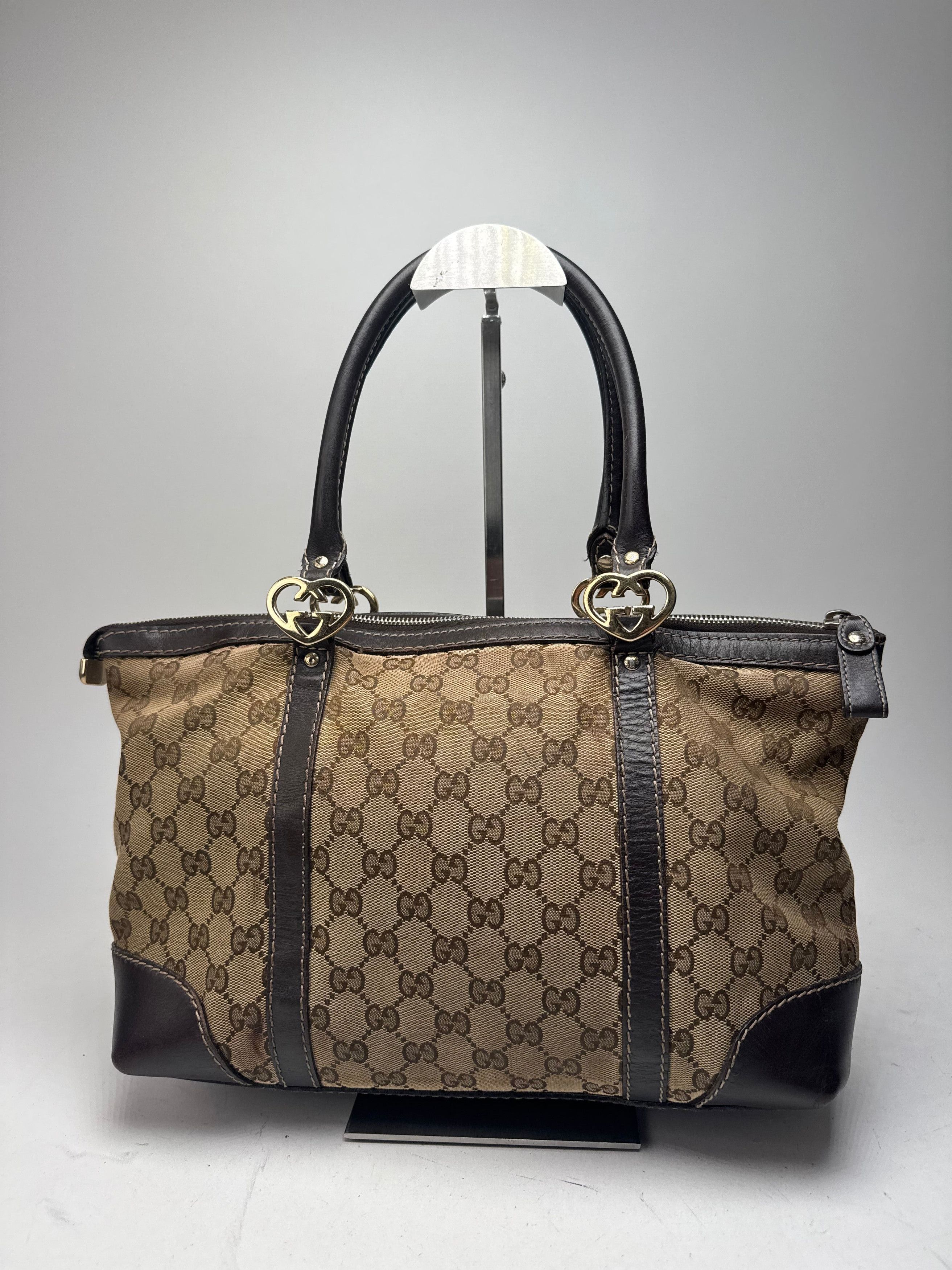 Gucci Vintage Monogram Handbag beige brown Size ONE SIZE - 2 Thumbnail