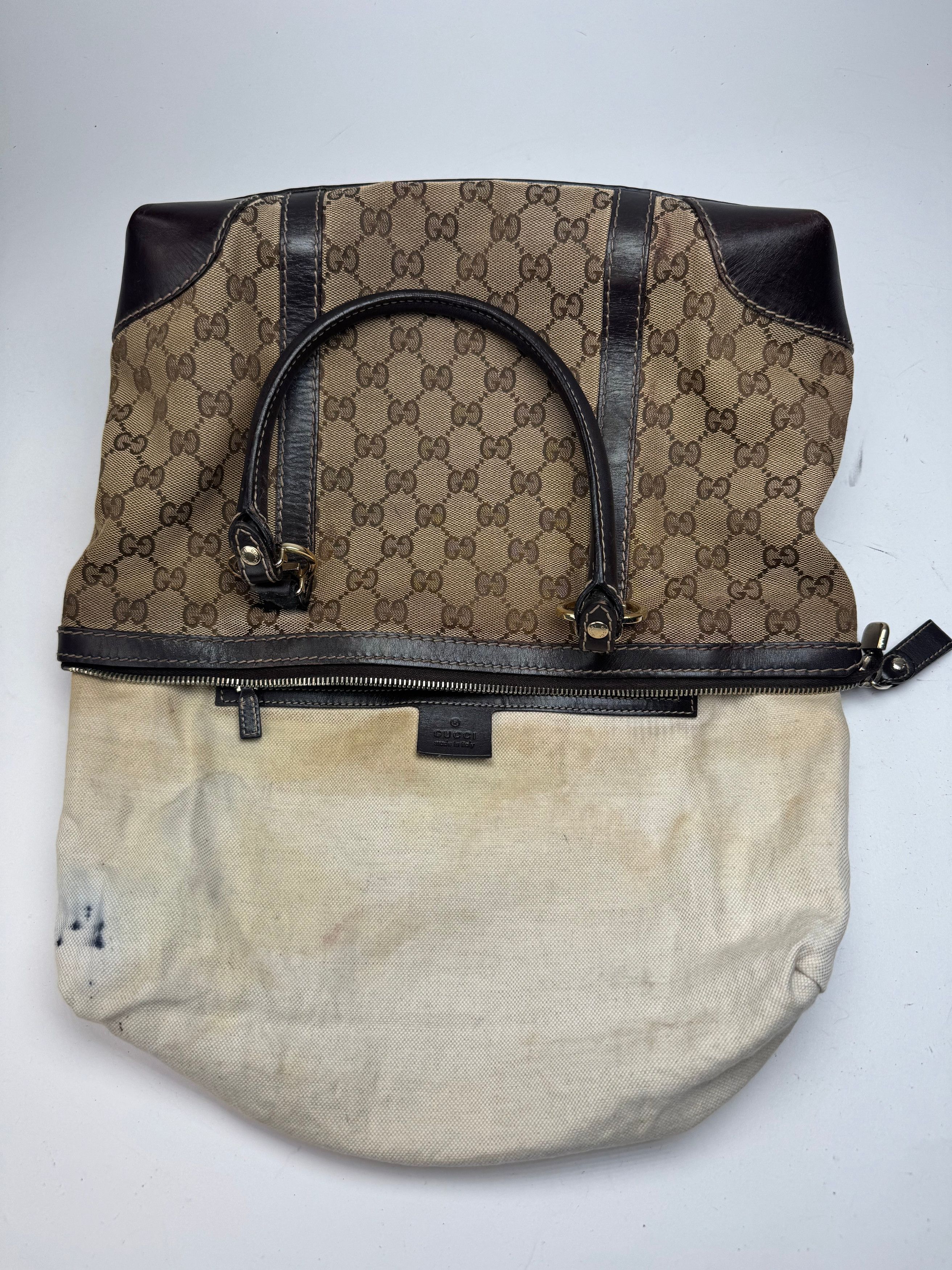 Gucci Vintage Monogram Handbag beige brown Size ONE SIZE - 3 Thumbnail