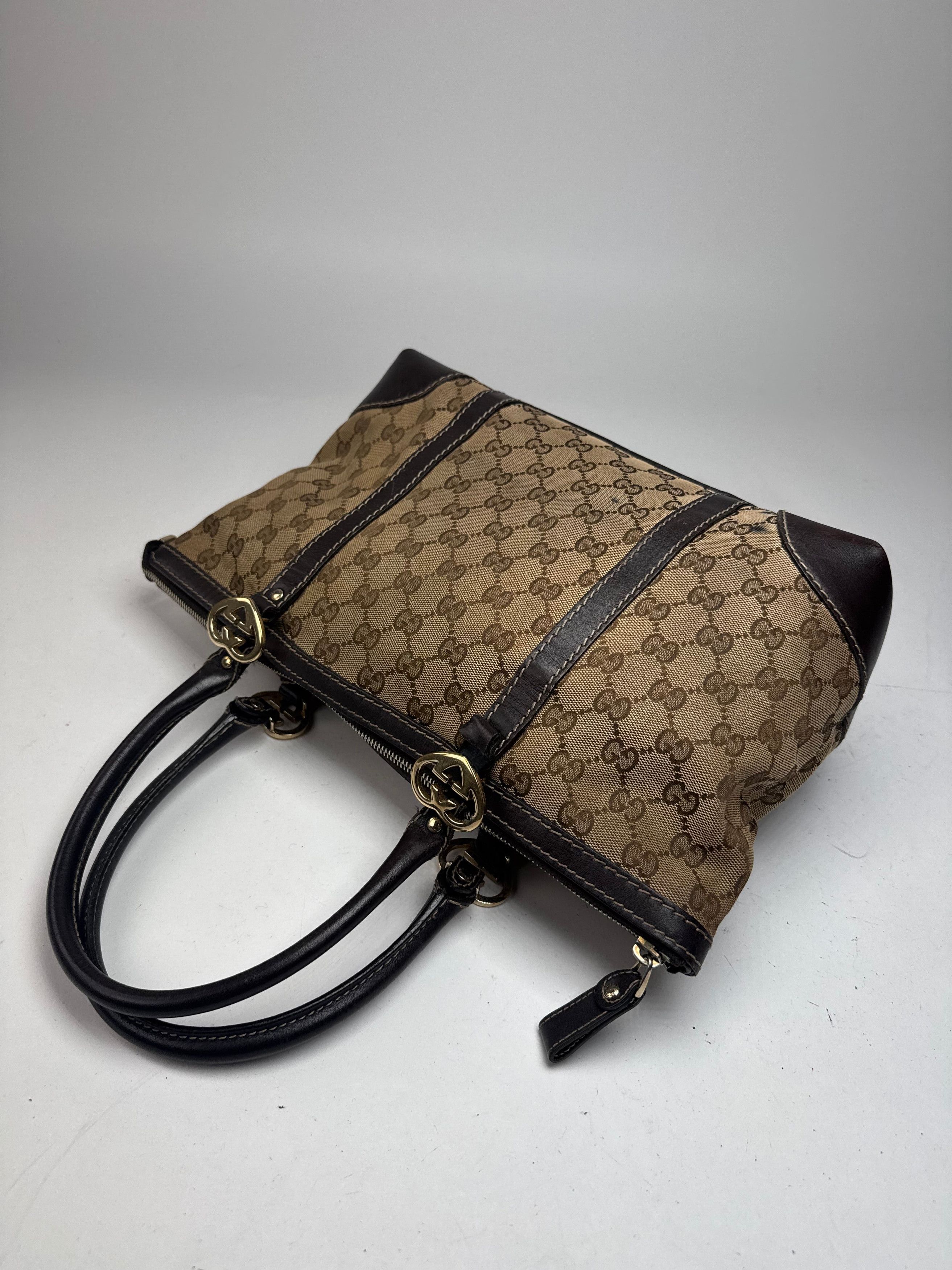 Gucci Vintage Monogram Handbag beige brown Size ONE SIZE - 10 Thumbnail
