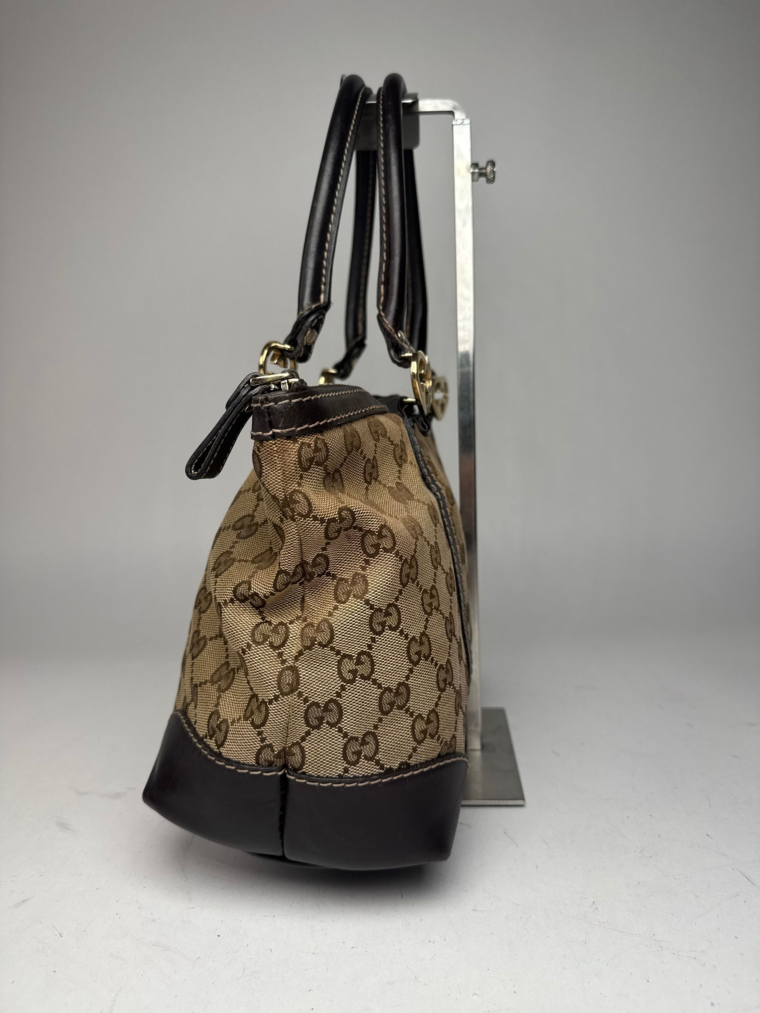 Gucci Vintage Monogram Handbag beige brown Size ONE SIZE - 6 Thumbnail