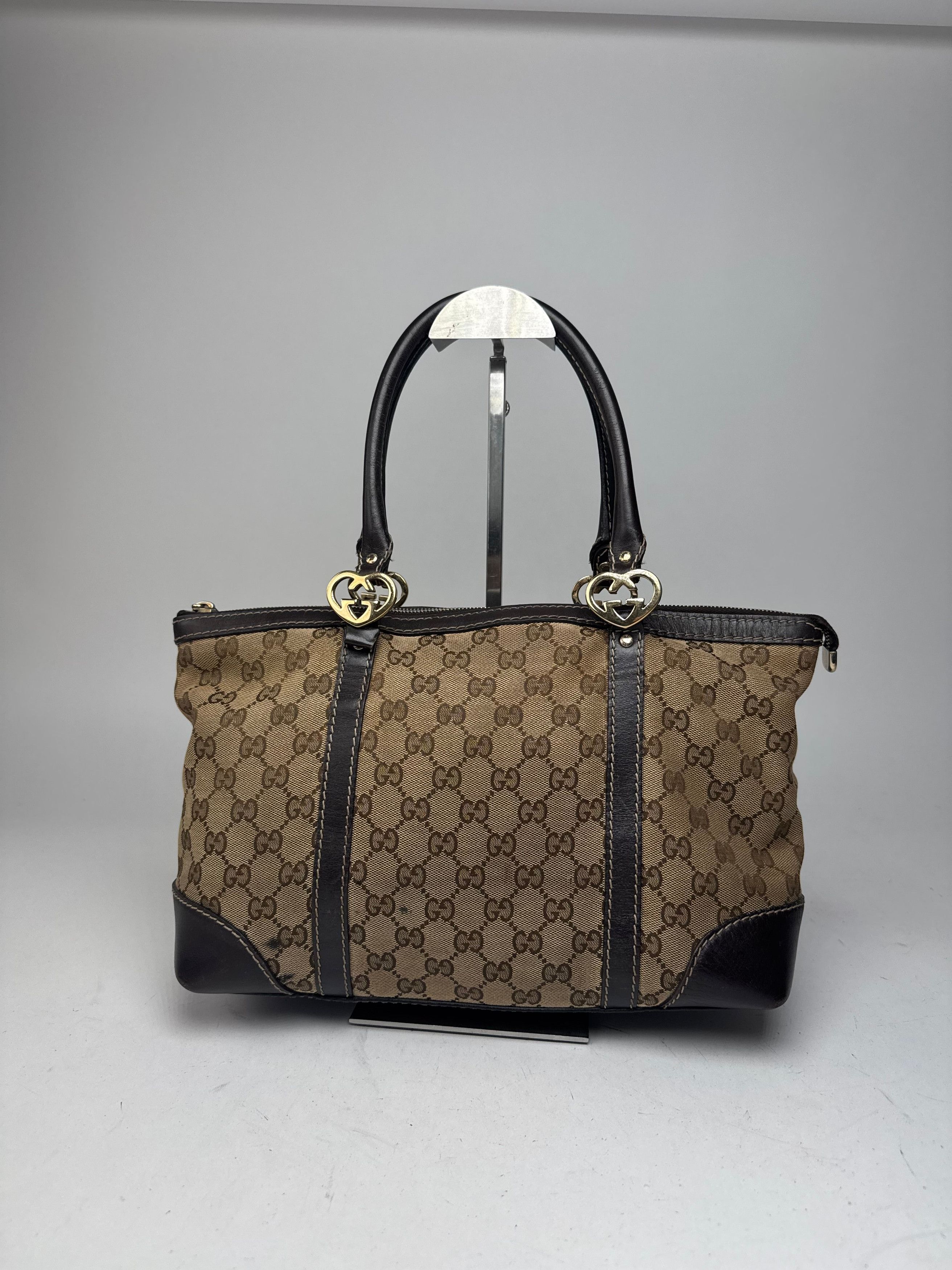 Gucci Vintage Monogram Handbag beige brown Size ONE SIZE - 9 Thumbnail
