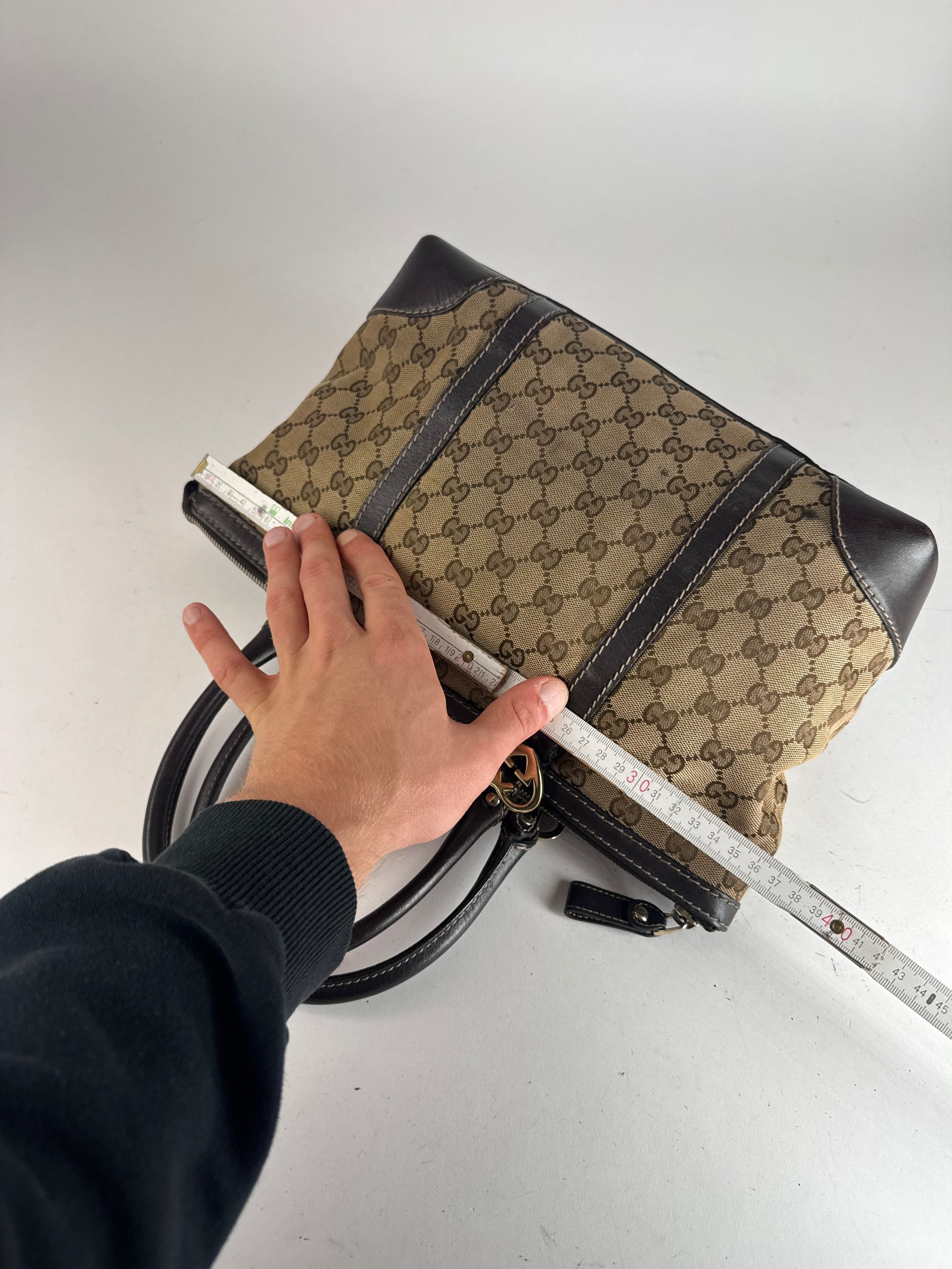 Gucci Vintage Monogram Handbag beige brown Size ONE SIZE - 11 Thumbnail
