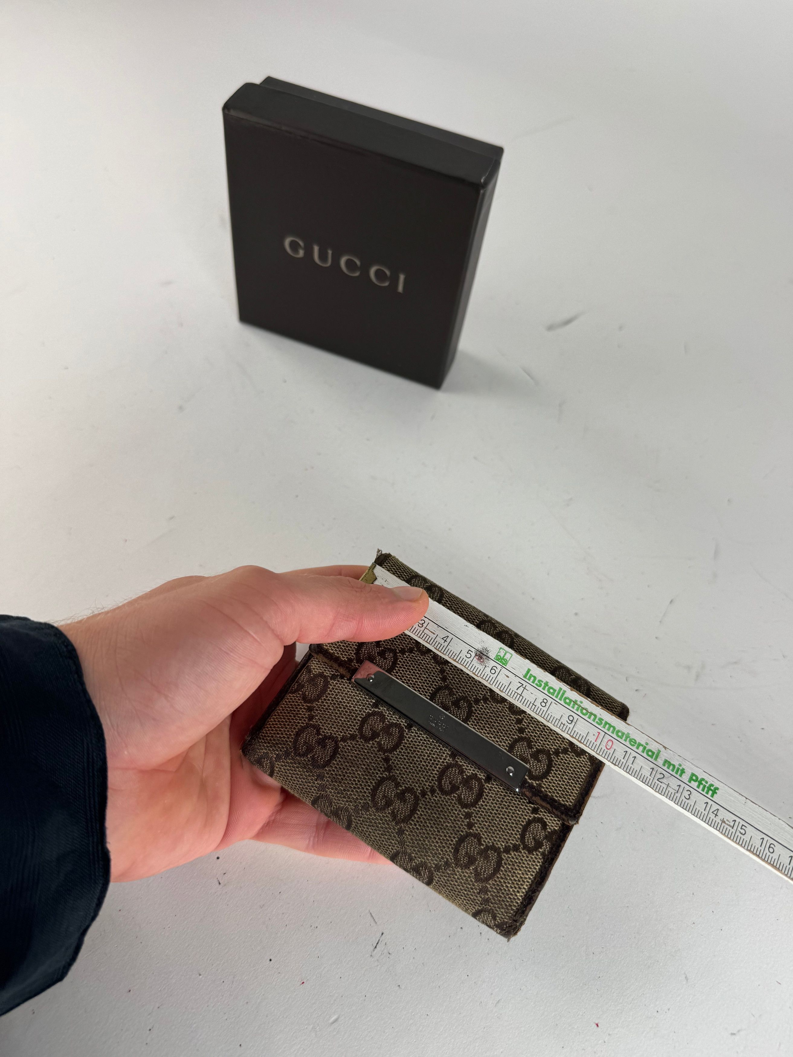 Gucci Vintage Monogram Leather Wallet Beige Brown Size ONE SIZE - 9 Thumbnail