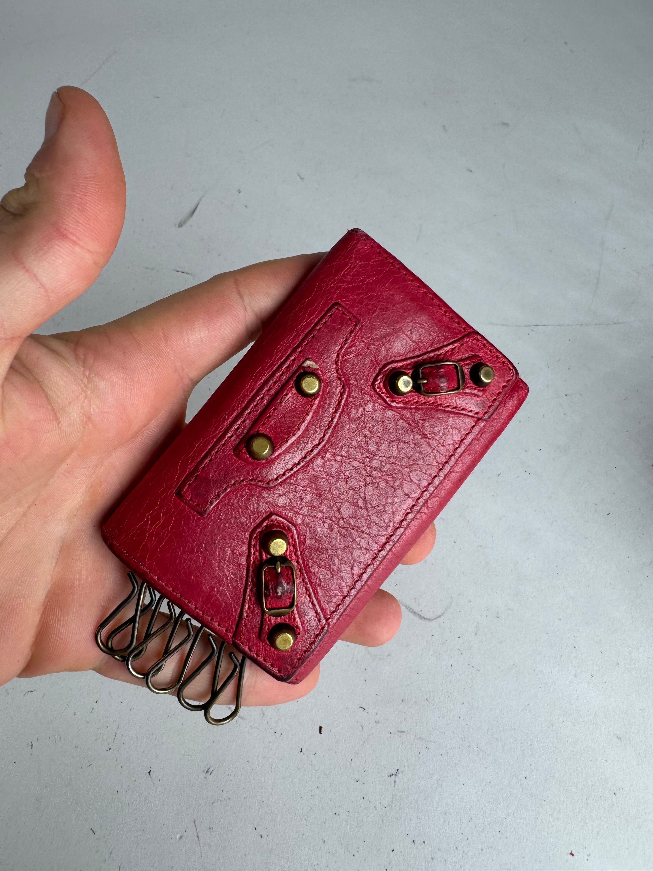 Balenciaga Vintage City Leather Key Holder red Size ONE SIZE - 3 Thumbnail