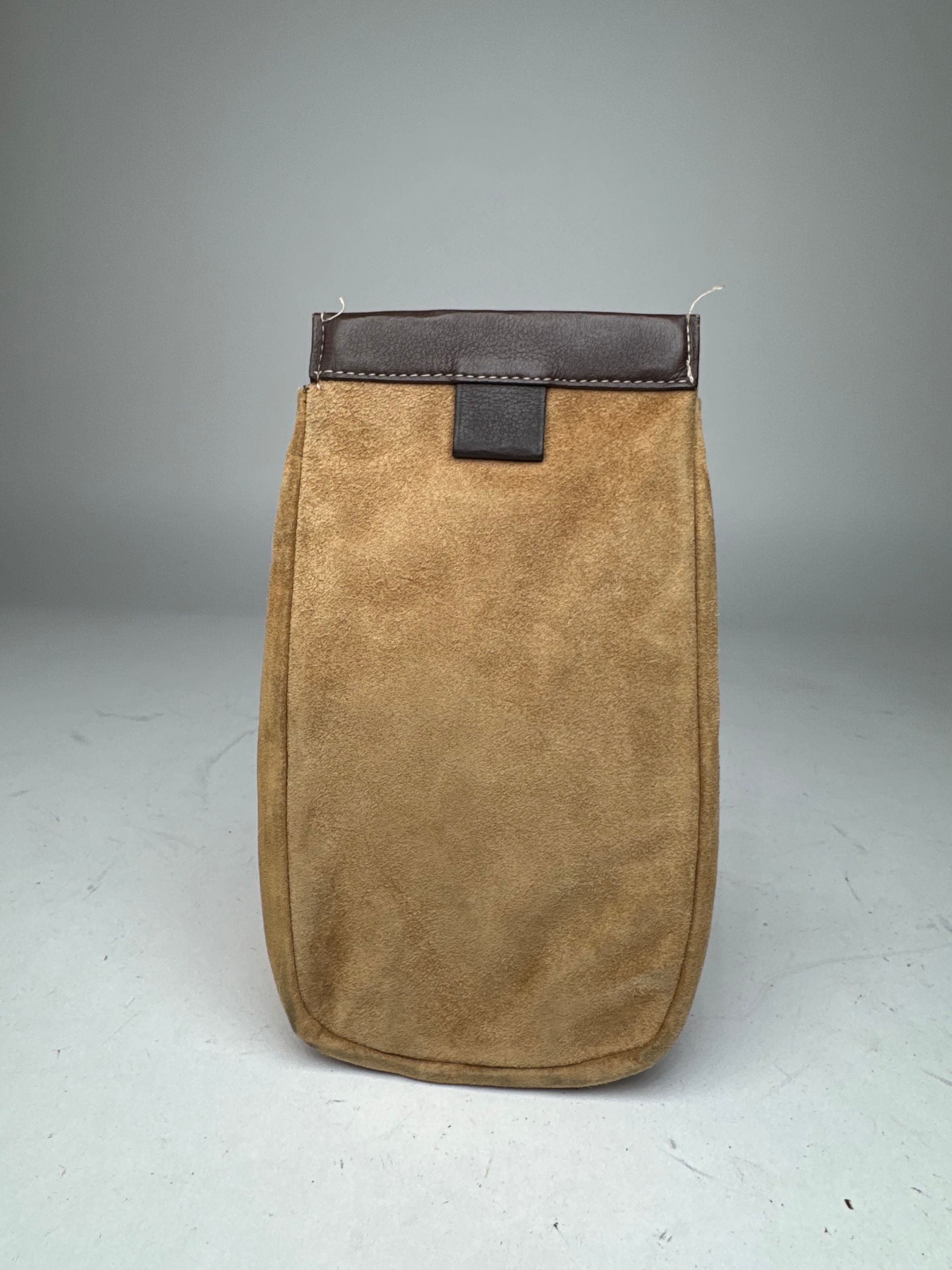 Loewe Vintage Suede Leather Pouch Brown Size ONE SIZE - 2 Thumbnail