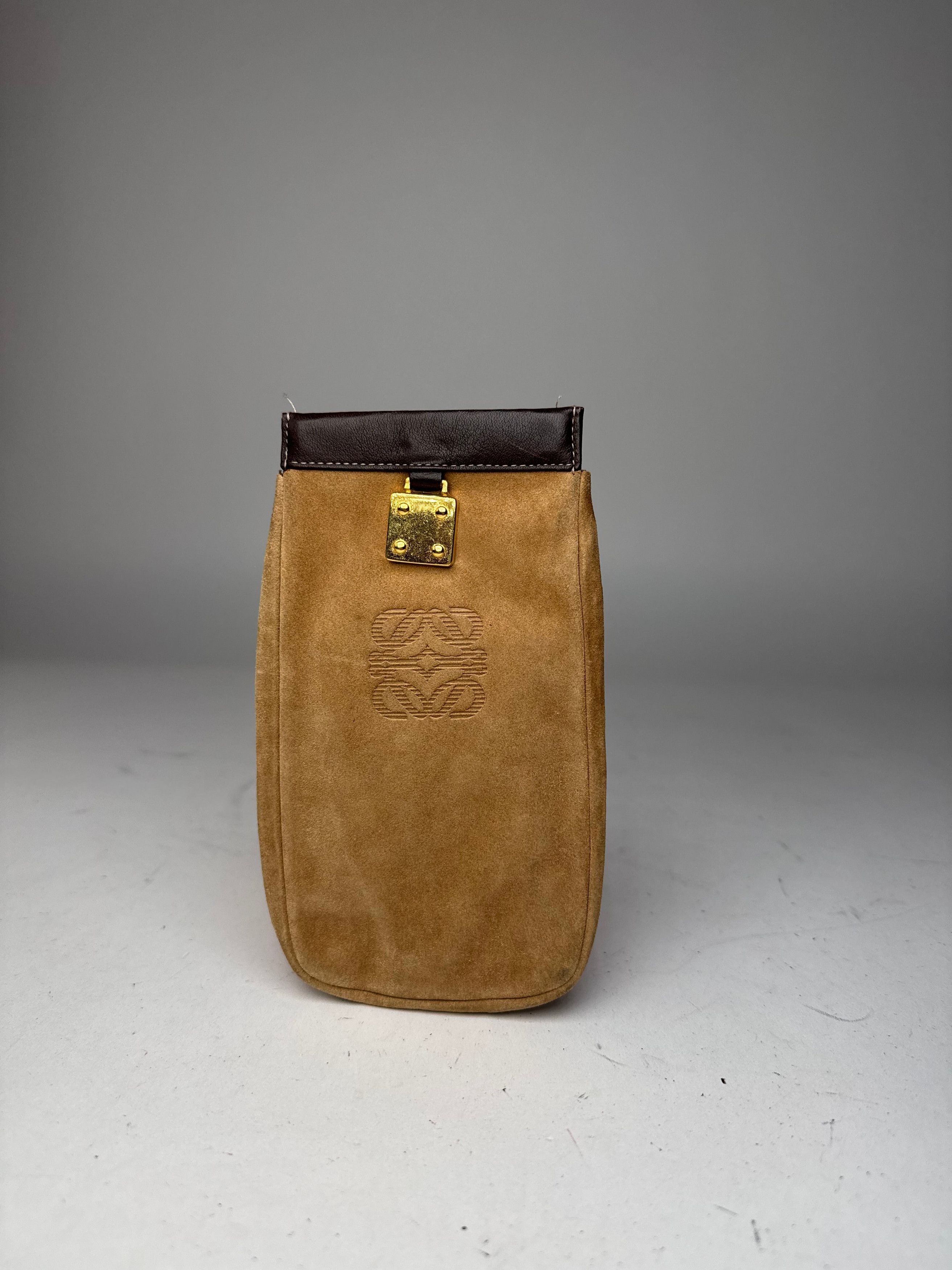 Loewe Vintage Suede Leather Pouch Brown Size ONE SIZE - 5 Thumbnail