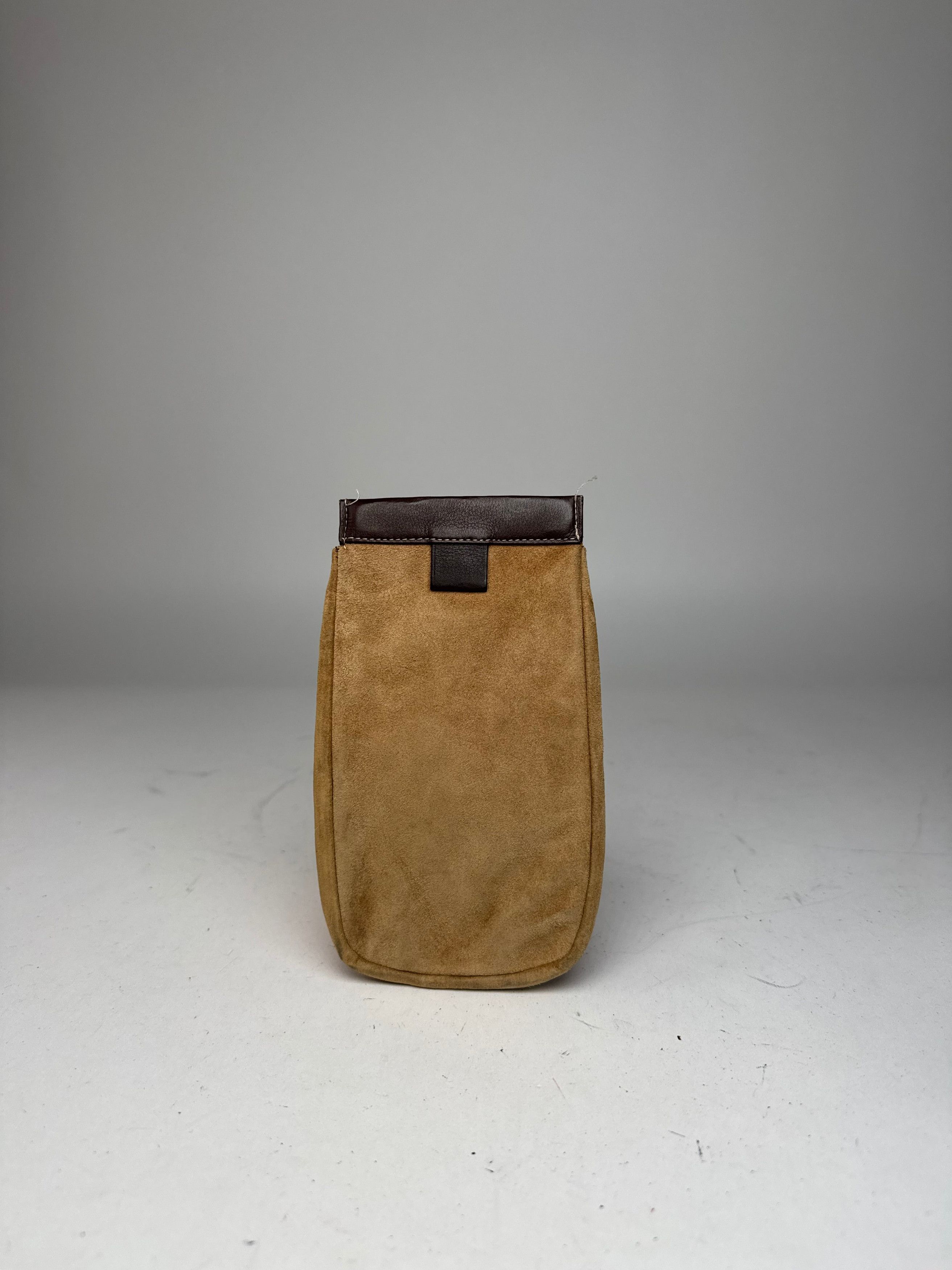 Loewe Vintage Suede Leather Pouch Brown Size ONE SIZE - 6 Thumbnail