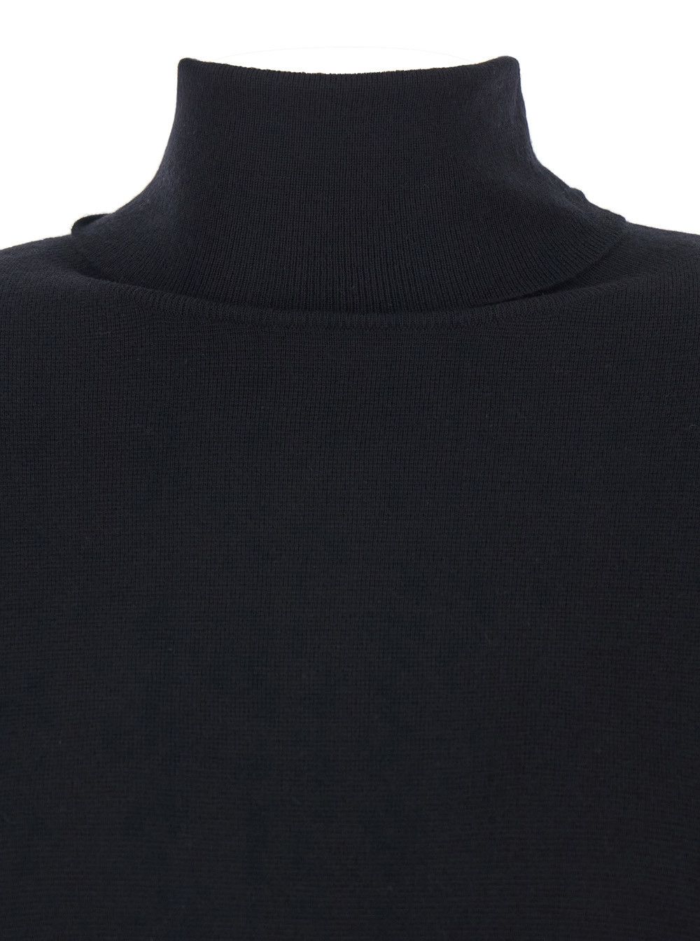 Allude Black Turtneleck Dress with Straight Hem in Wool Woman Size XS / US 0-2 / IT 36-38 - 3 Thumbnail