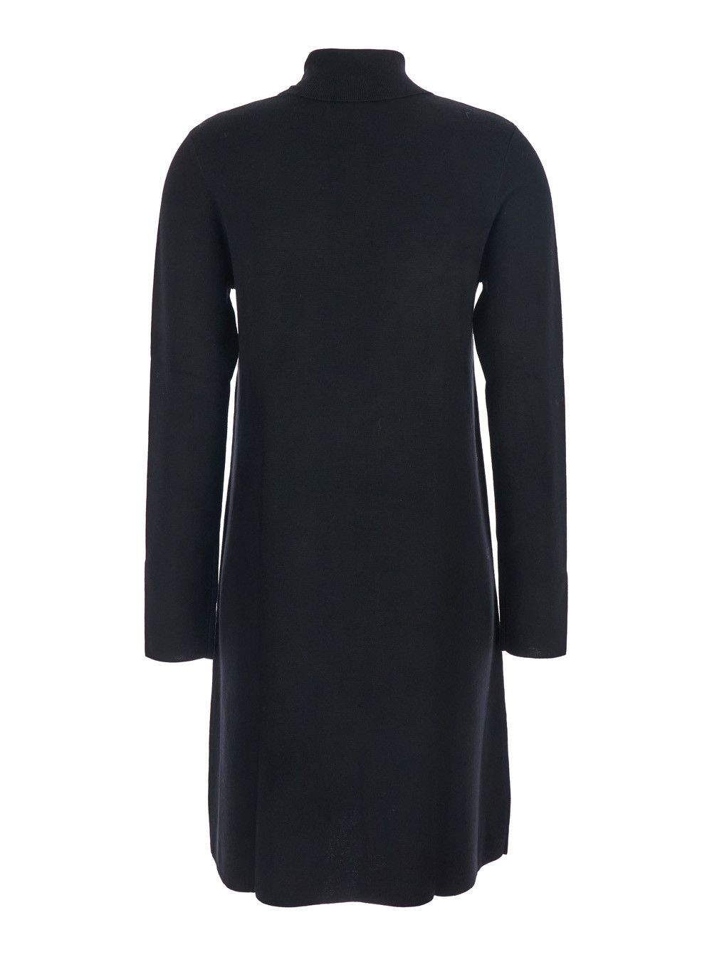 Allude Black Turtneleck Dress with Straight Hem in Wool Woman Size XS / US 0-2 / IT 36-38 - 2 Thumbnail