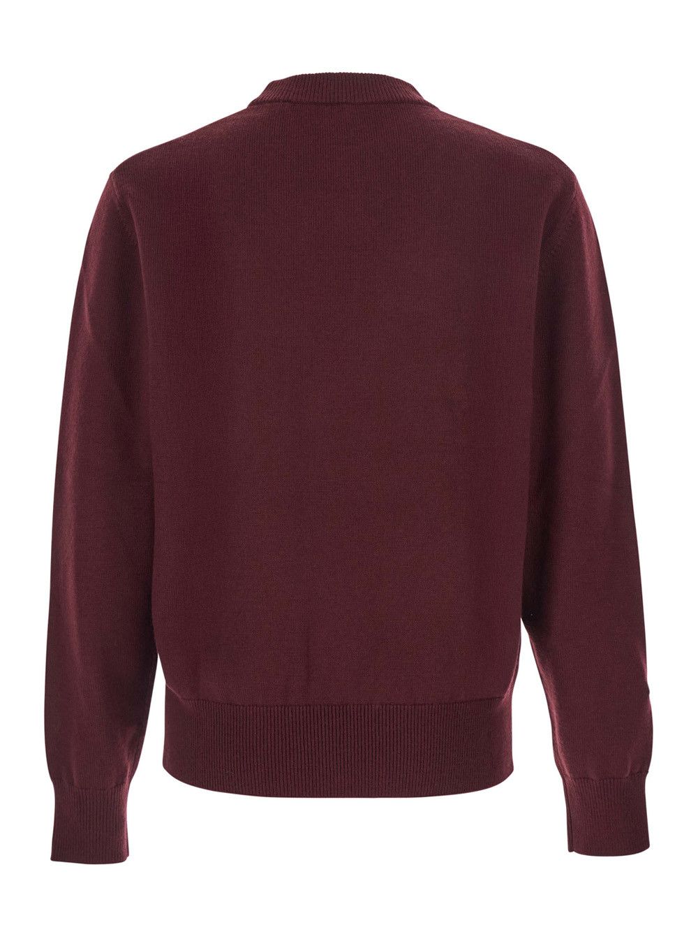 Sunflower Bordeaux Crew Neck Sweater with Dropped Shoulder in Wool Blend Man Size US L / EU 52-54 / 3 - 2 Thumbnail