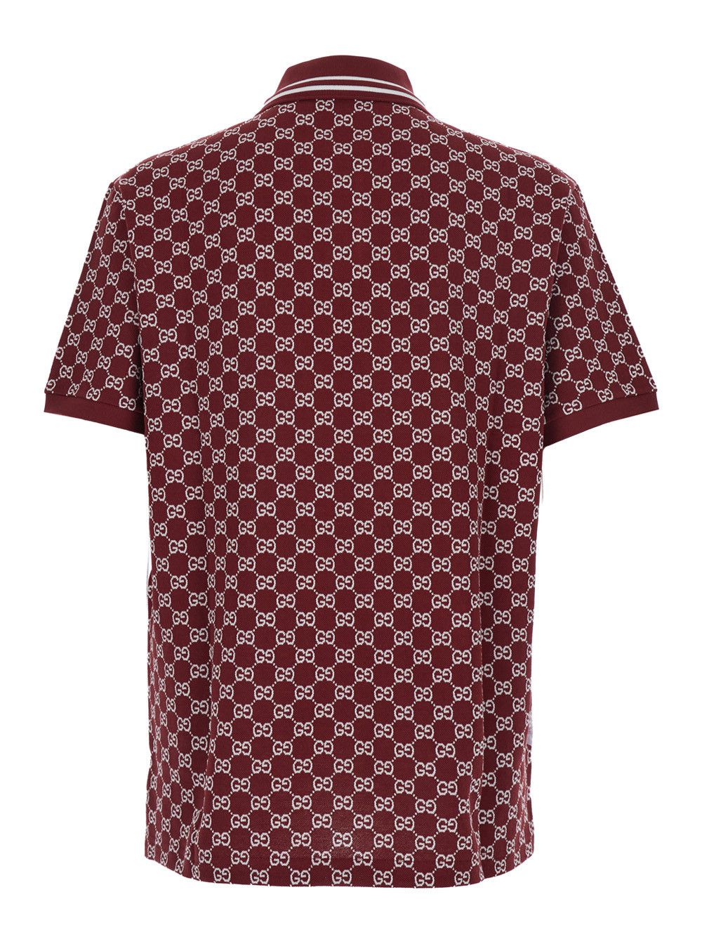 Gucci Red Polo shirt with Classic Collar and GG Jacquard Motif in Cotton for Men Size US XL / EU 56 / 4 - 2 Thumbnail