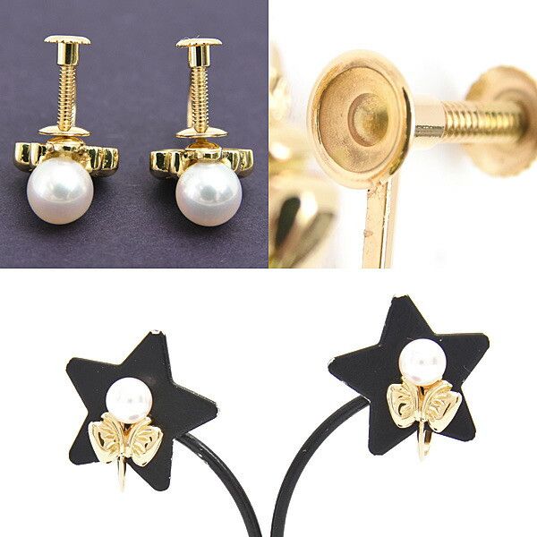 Dior Dior Christian Dior 1P Pearl 750YG Earrings Metal Earrings DUTY FREE for USA Size ONE SIZE - 3 Thumbnail