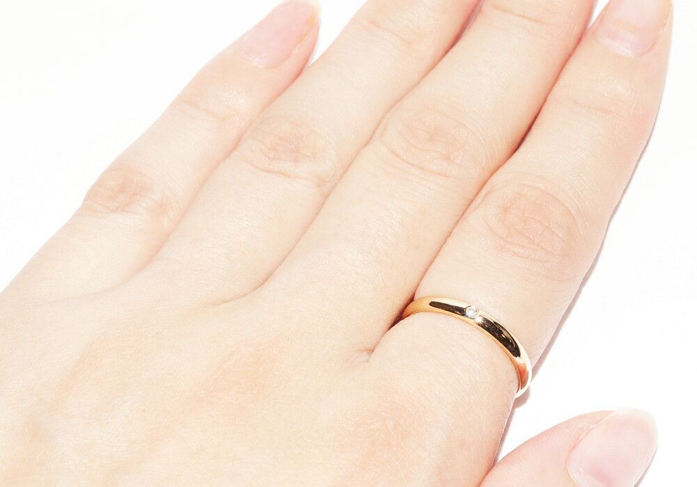 Cartier Cartier Cartier 1895 Wedding Ring Au750 Diamond Ring Size 52 Crocodile skin Ring B40576 DUTY FREE for USA Size ONE SIZE - 6 Thumbnail