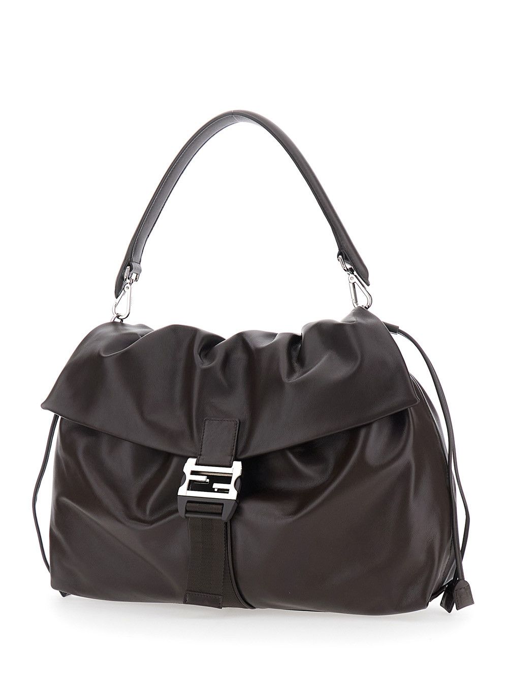 Fendi 'Mama Baguette Large' Brown Shoulder Bag with FF Closure on the Front in Leather Man Size ONE SIZE - 2 Thumbnail