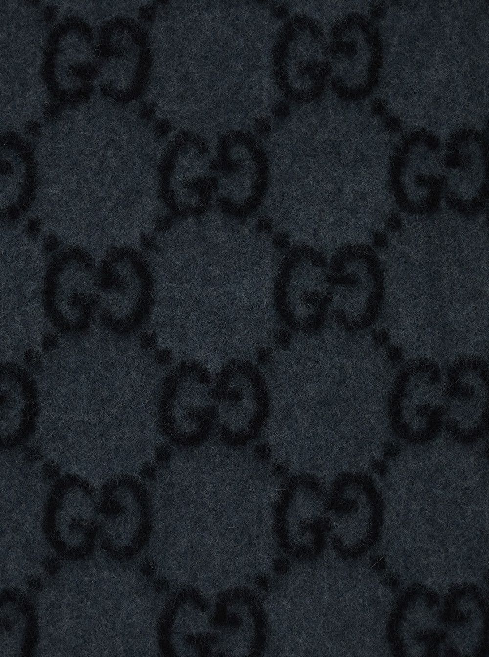 Gucci Fringed Edge Scarf with GG Jacquard Motif in Grey Cashmere for Men Size ONE SIZE - 3 Thumbnail