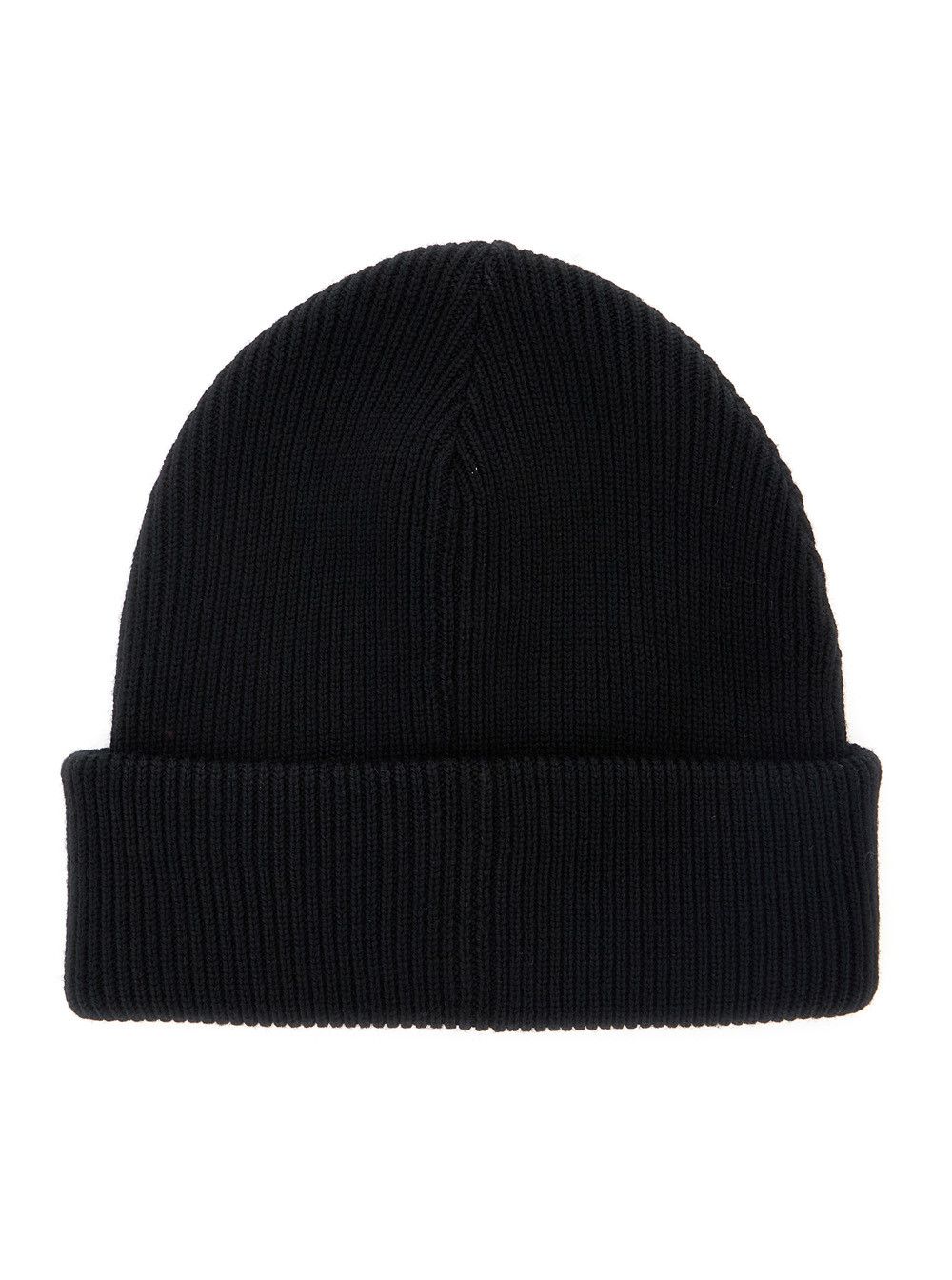 Gucci Black Wool Beanie with Ribbed Knit and Web Detail on the Front for Men Size ONE SIZE - 2 Thumbnail