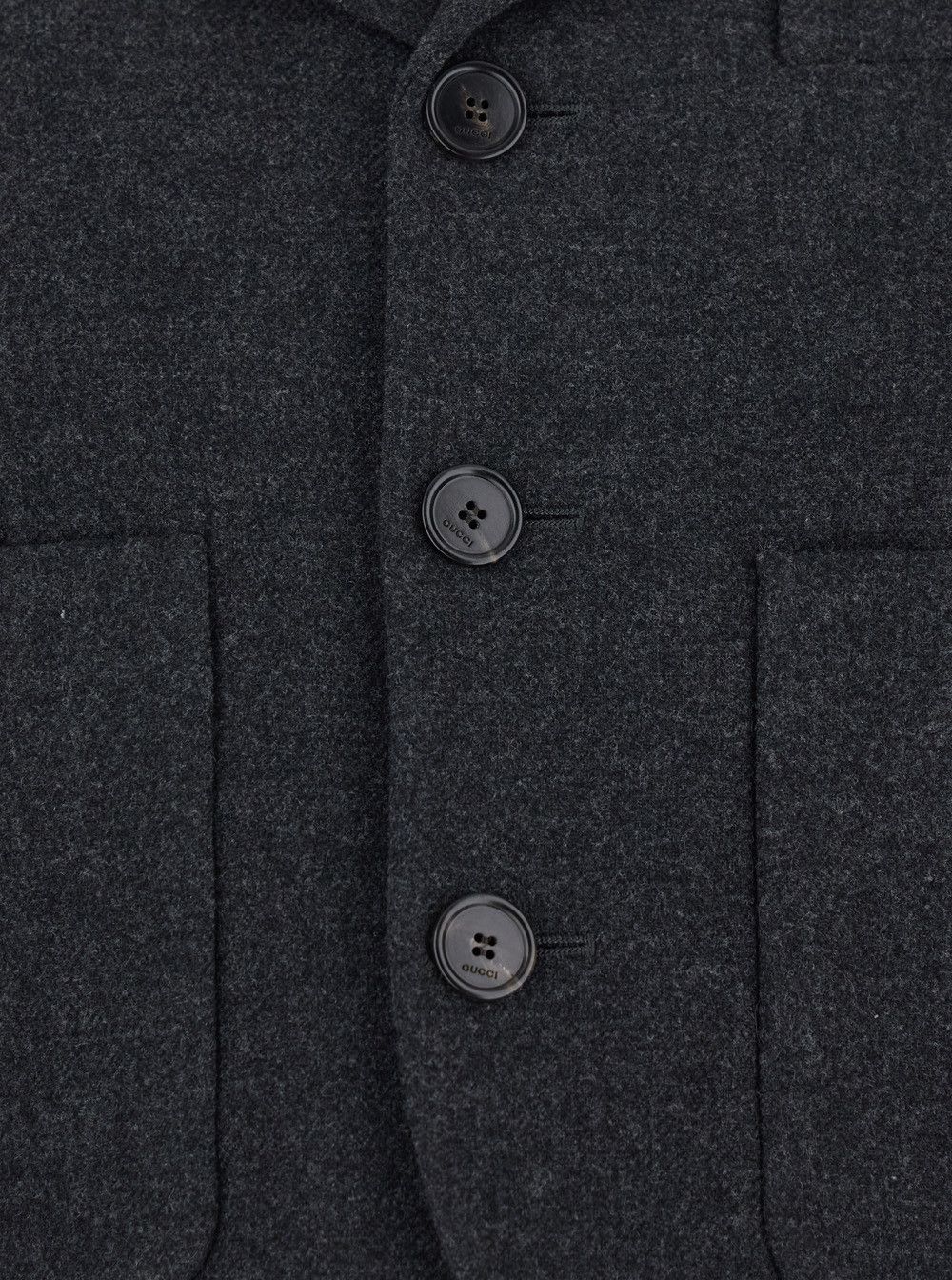 Gucci Grey Single-Breasted Jacket with Notched Revers in Wool Woman Size L / US 10 / IT 46 - 3 Thumbnail