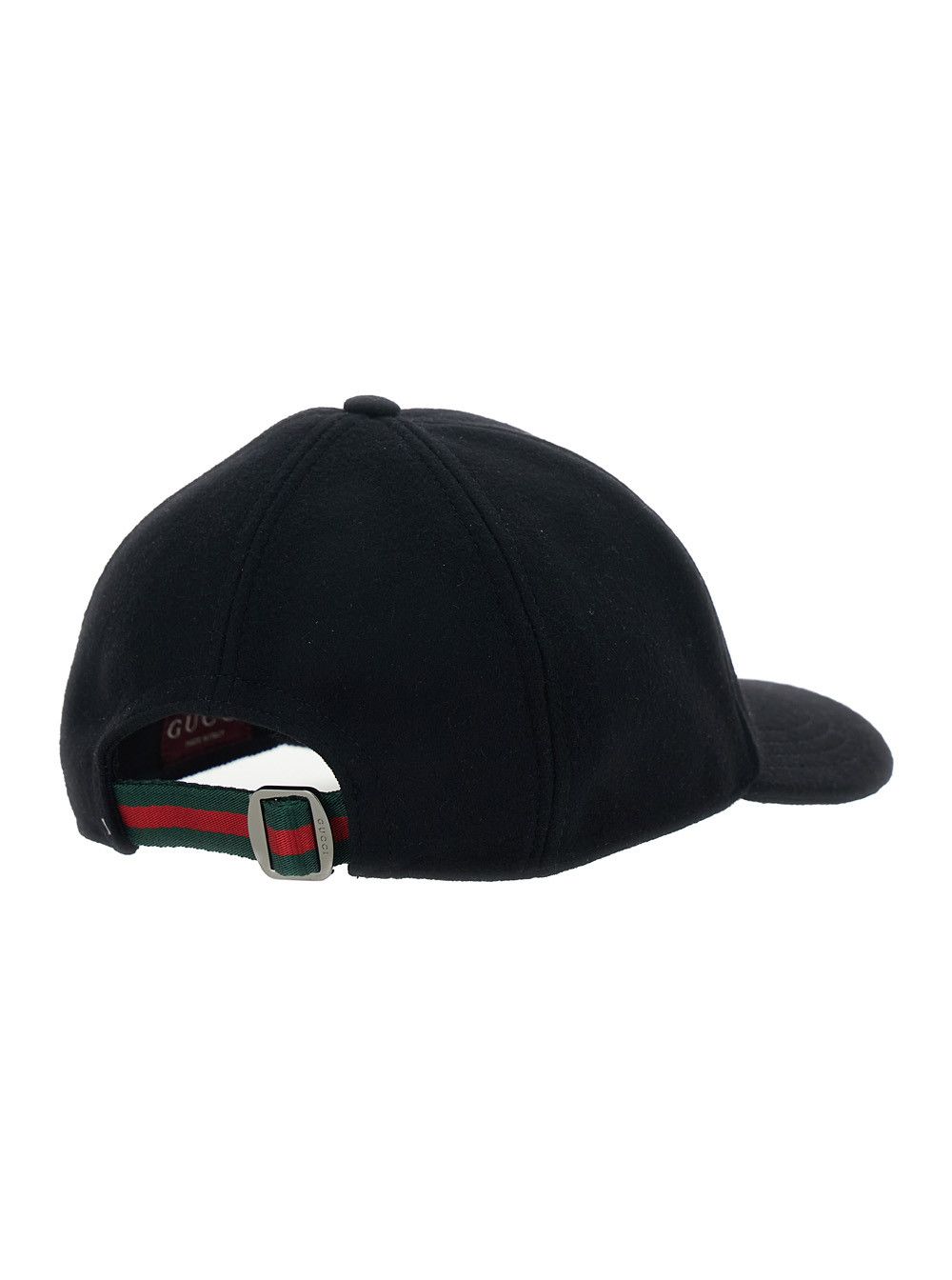 Gucci Black Baseball Cap with Logo Lettering on the Side and Rear Closure with Web Detail in Wool Man Size ONE SIZE - 2 Thumbnail