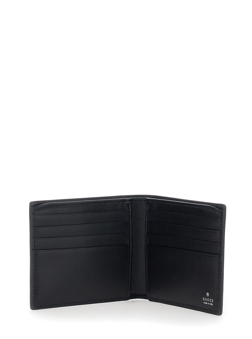 Gucci Bi-Fold Wallet with Horsebit on the Front and Logo Imprinted Inside in Black Leather for Men Size ONE SIZE - 5 Thumbnail