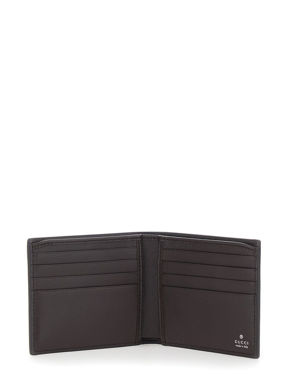 Gucci Brown Bi-Fold Wallet with Horsebit on the Front and Logo Imprinted Inside in Leather Men Size ONE SIZE - 5 Thumbnail
