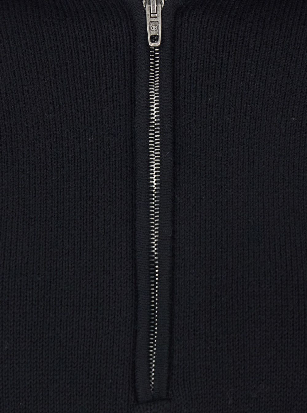 Balenciaga Black Turtleneck Sweater with Rear Half Zip Closure in Cotton Blend Stretch Woman Size S / US 4 / IT 40 - 3 Thumbnail