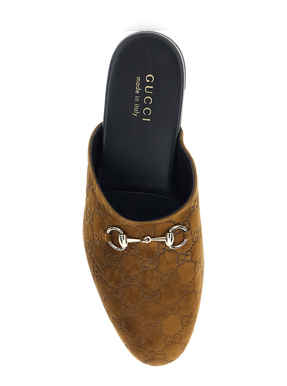 Gucci Brown Mule with Horsebit on the Front and All-Over GG Motif in Suede Man Size US 8.5 / EU 41-42 - 4 Thumbnail