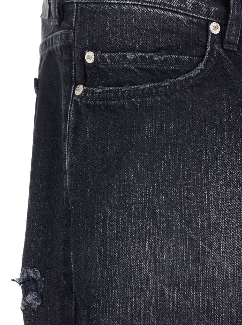 Balenciaga Black Jeans with Belt Loops and Distressed Design in Denim Man Size US 31 - 3 Thumbnail