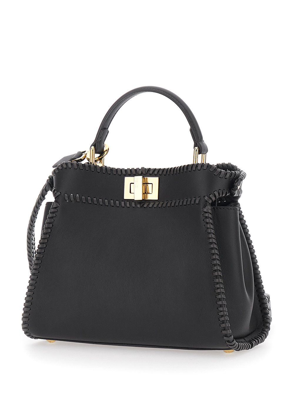 Fendi 'Mini Peekaboo' Black Handbag with Twist Lock in Leather Woman Size ONE SIZE - 2 Thumbnail