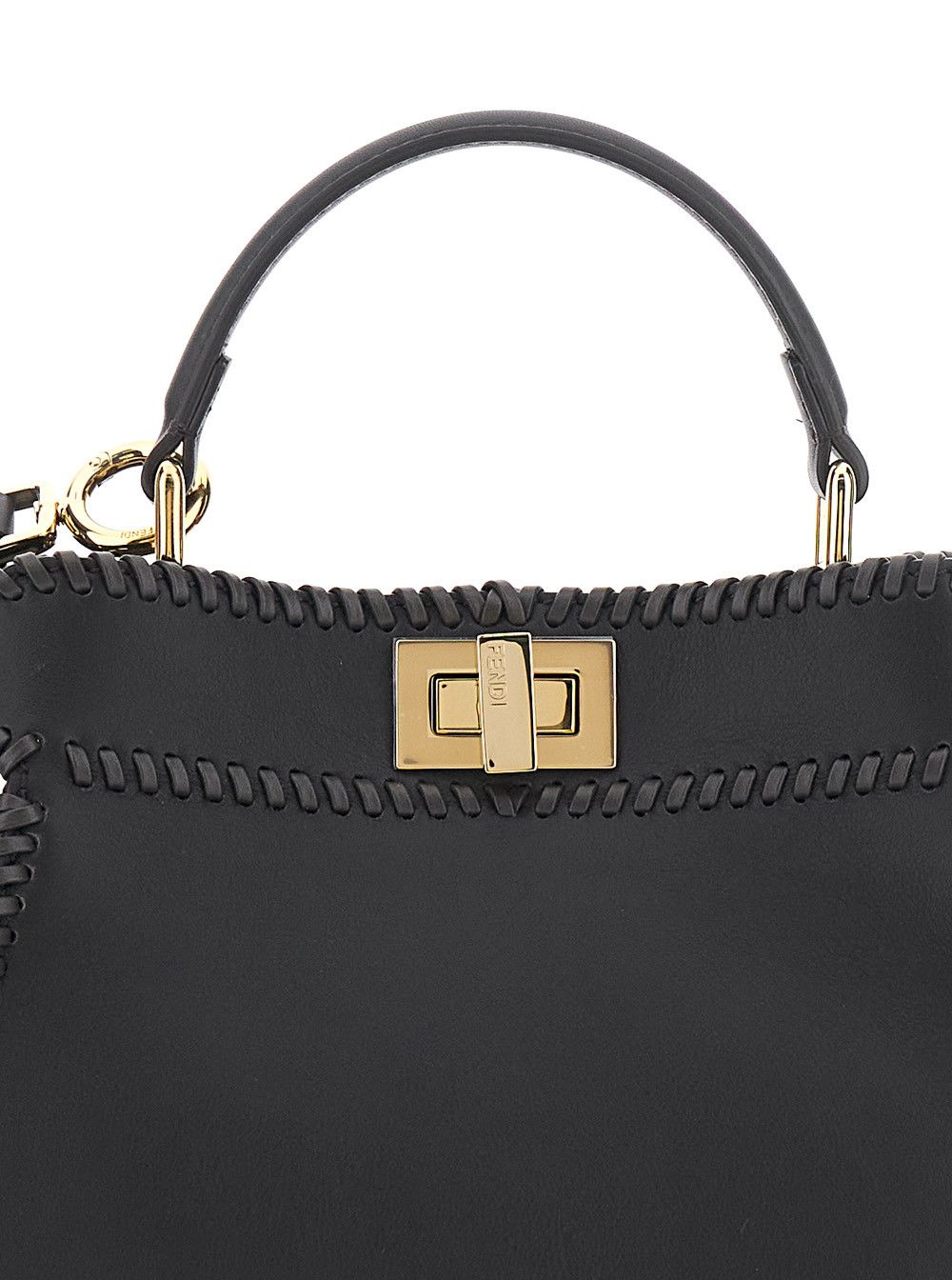 Fendi 'Mini Peekaboo' Black Handbag with Twist Lock in Leather Woman Size ONE SIZE - 5 Thumbnail
