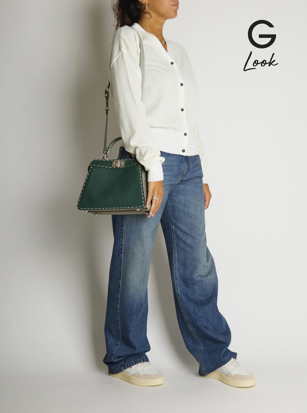 Fendi 'Peekaboo ISeeU Small' Green Handbag with Shoulder Strap in Leather Woman Size ONE SIZE - 7 Thumbnail