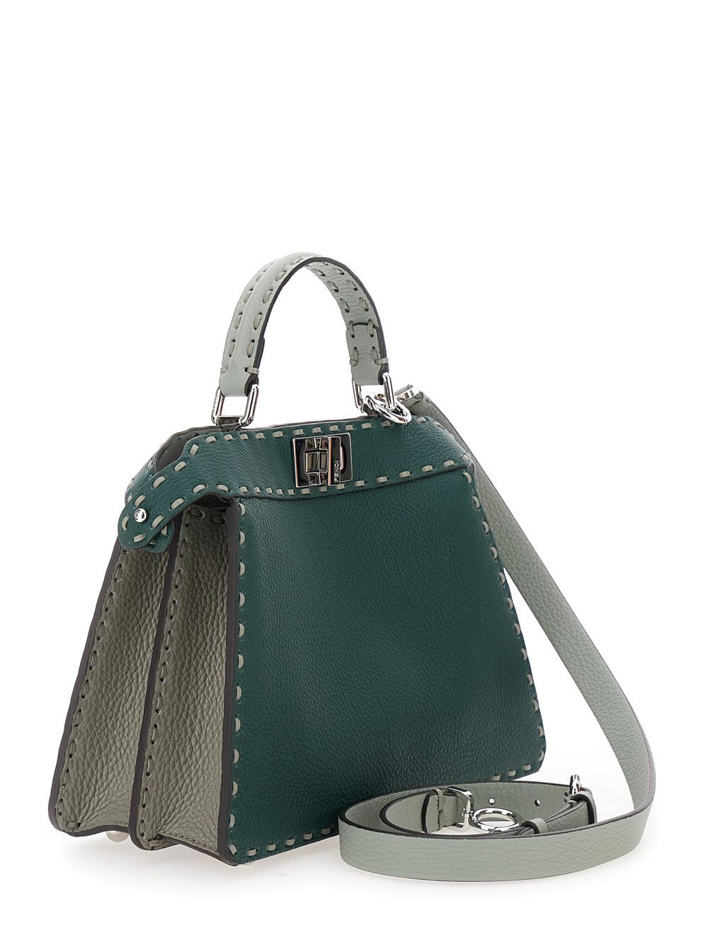 Fendi 'Peekaboo ISeeU Small' Green Handbag with Shoulder Strap in Leather Woman Size ONE SIZE - 3 Thumbnail