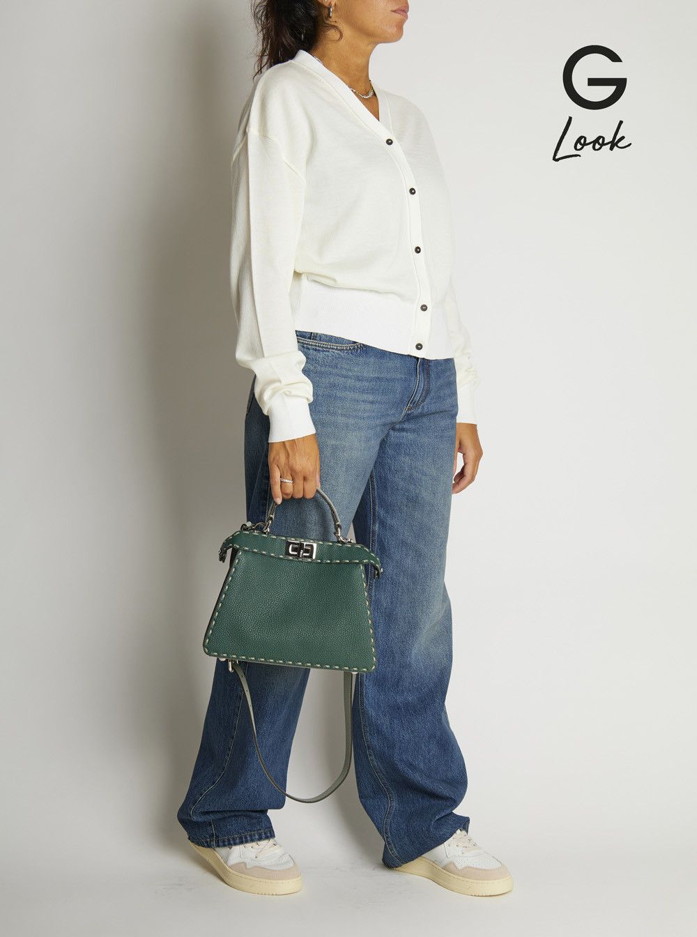 Fendi 'Peekaboo ISeeU Small' Green Handbag with Shoulder Strap in Leather Woman Size ONE SIZE - 6 Thumbnail