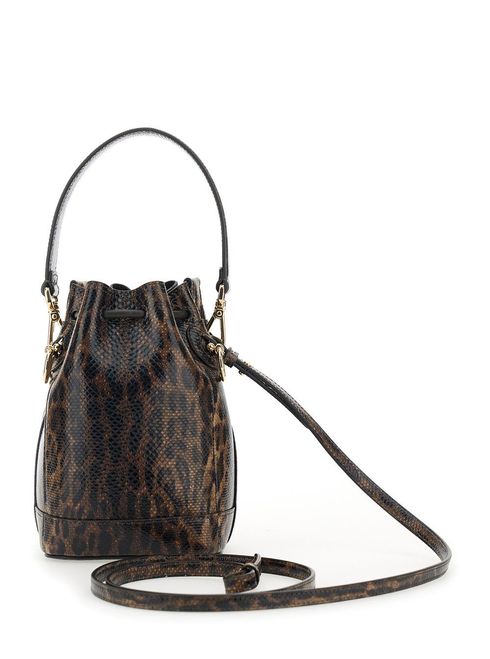 Fendi 'Mon Tresor Mini' Brown Handbag with Removable Shoulder Strap and Jaguar Print in Leather Woman Size ONE SIZE - 4 Thumbnail