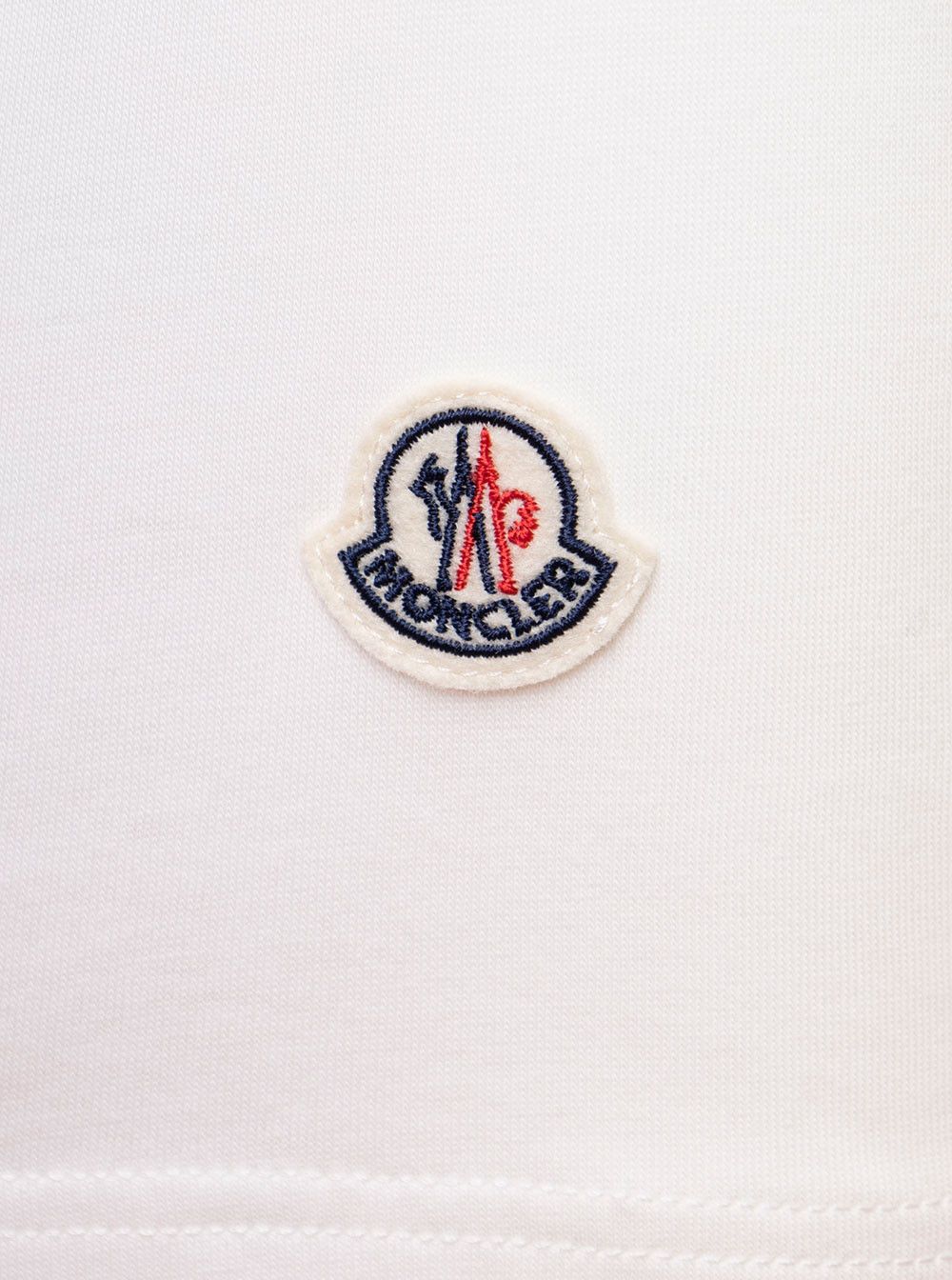 Moncler White Jersey T-shirt with Patch Logo Applied on the Sleeve MONCLER Women Size XS / US 0-2 / IT 36-38 - 3 Thumbnail