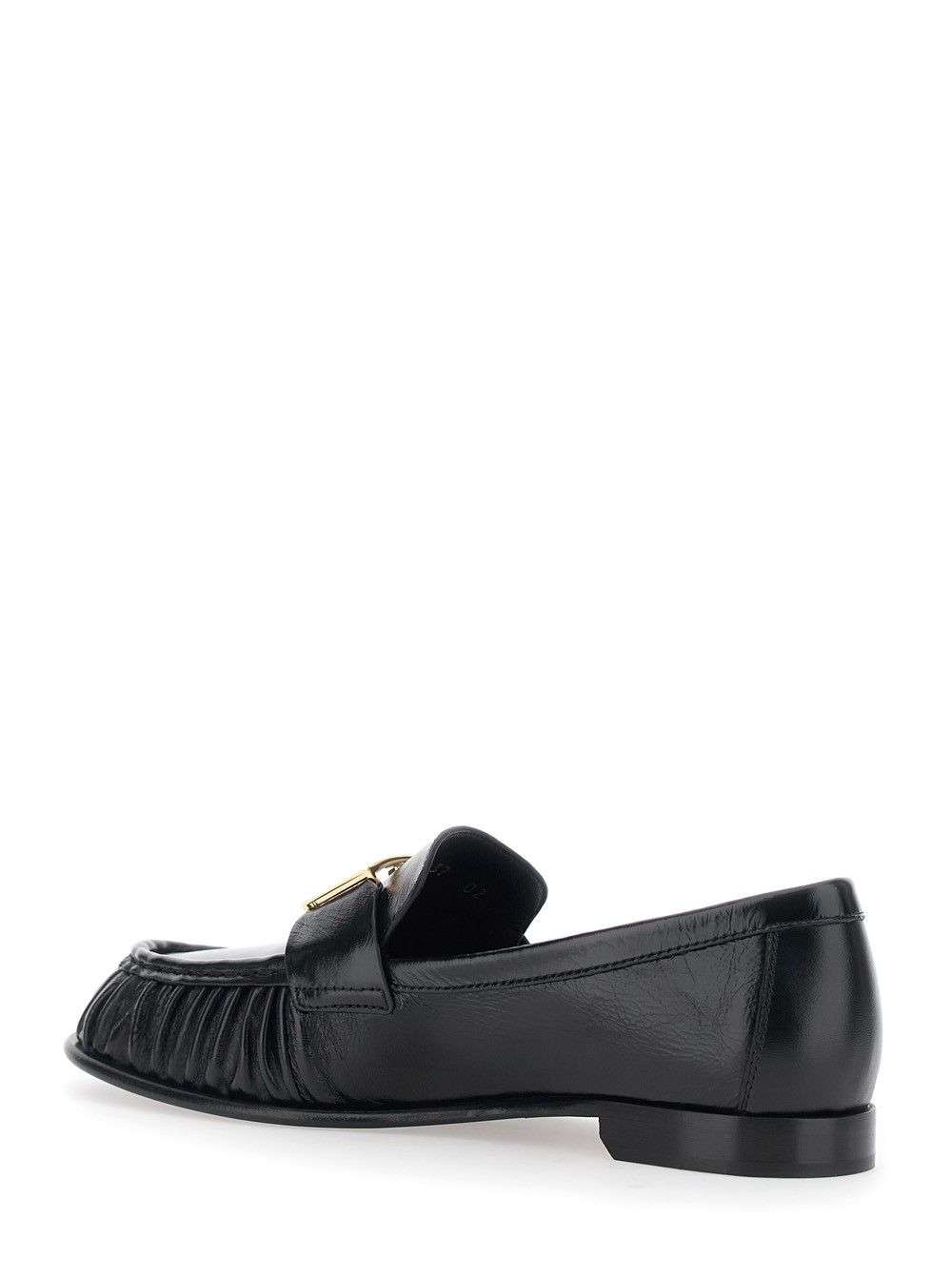 Fendi Black Loafers with FF Plate on the Front in Leather Woman Size US 6 / IT 36 - 3 Thumbnail