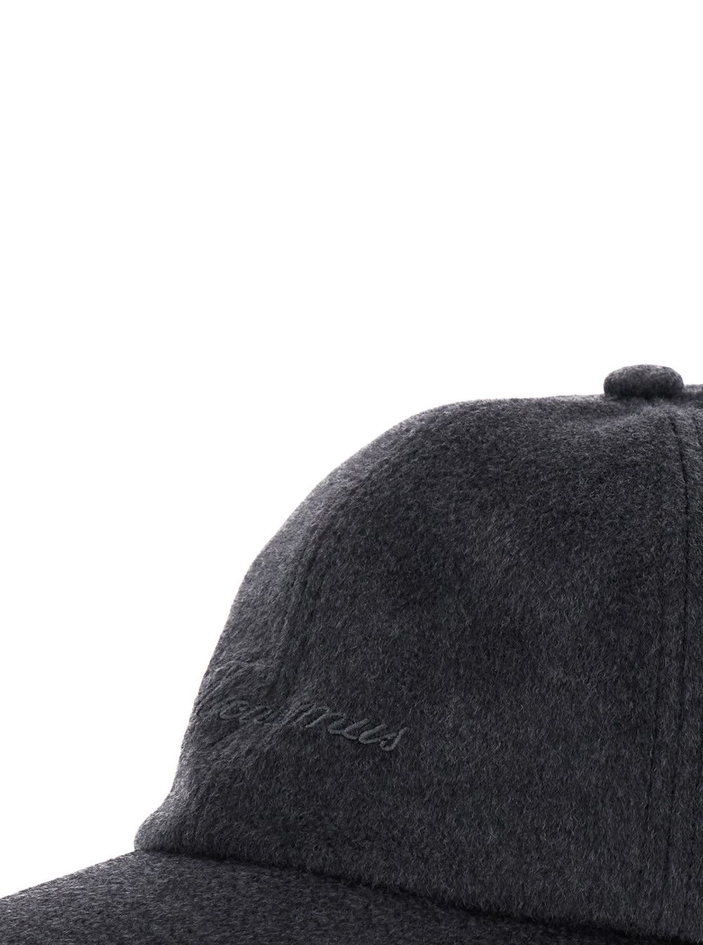 Jacquemus 'La Casquette Cachemiro' Grey Baseball Cap with Logo Lettering Embroidery on the Front in Wool Woman Size ONE SIZE - 3 Thumbnail