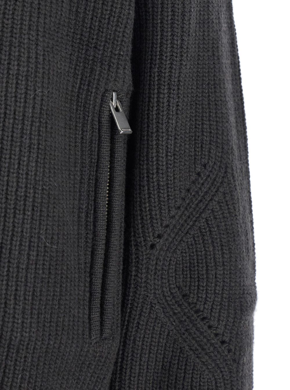 TONYWACK Grey Crew Neck Cardigan with Ribbed Design in Wool Man Size US XL / EU 56 / 4 - 3 Thumbnail