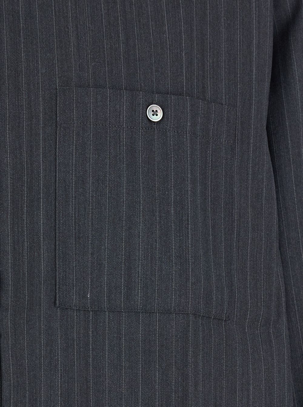 TONYWACK Grey Pinstriped Shirt with Pointed Collar in Wool Blend Man Size US S / EU 44-46 / 1 - 3 Thumbnail